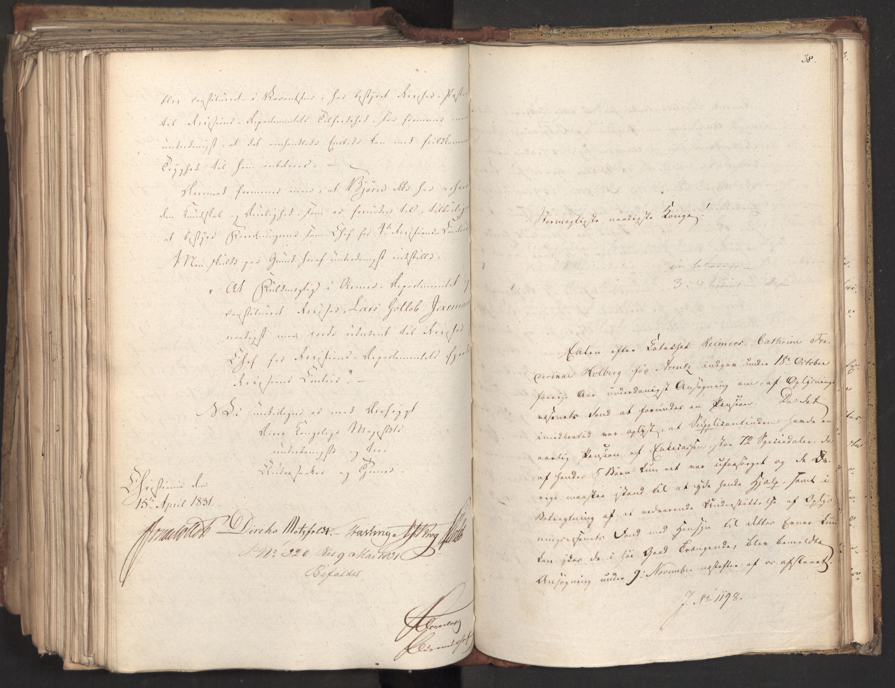 Statsrådsavdelingen i Stockholm, AV/RA-S-1003/D/Da/L0070: Regjeringsinnstillinger nr. 1047-1221, 1831, s. 555