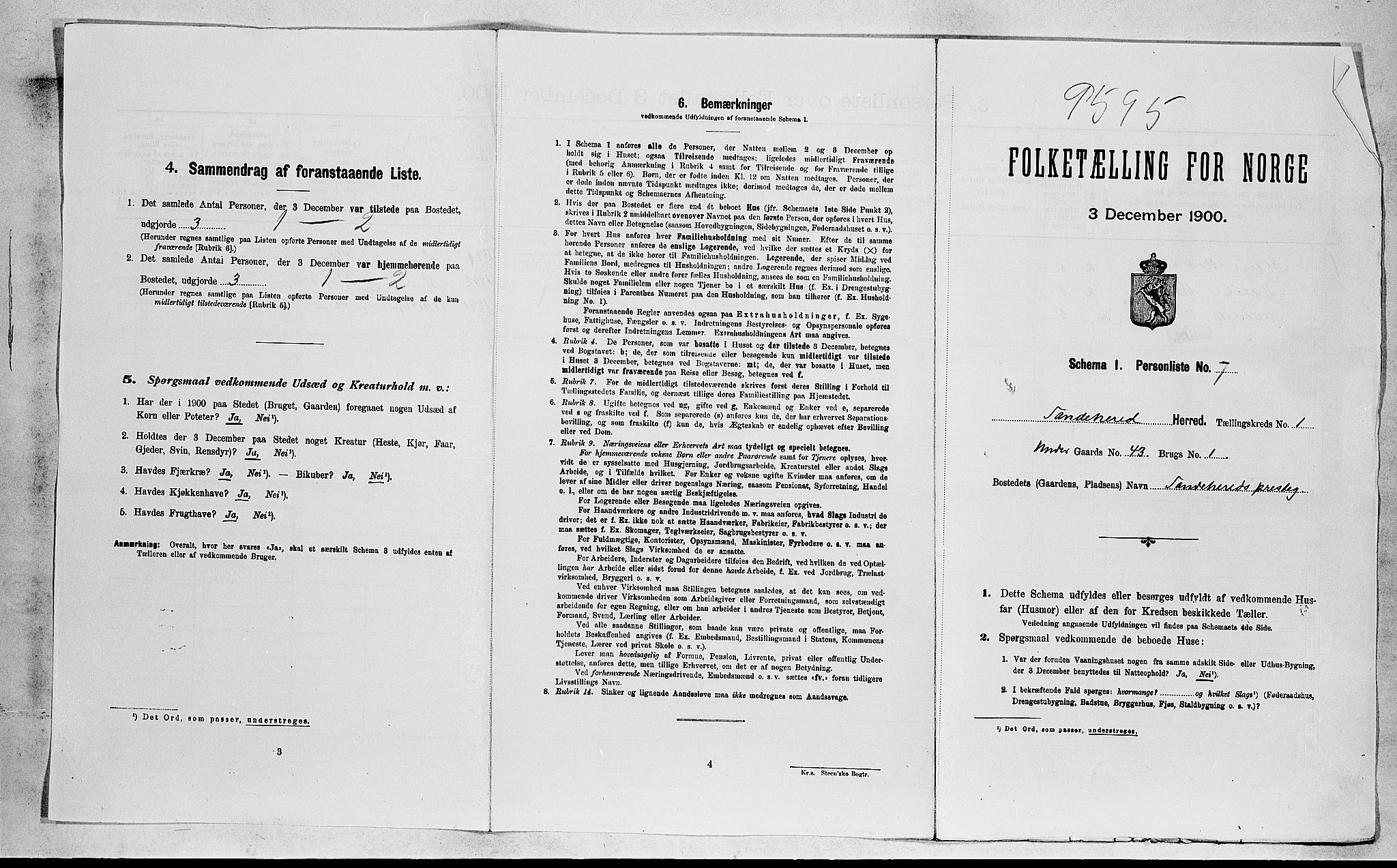 RA, Folketelling 1900 for 0724 Sandeherred herred, 1900, s. 183