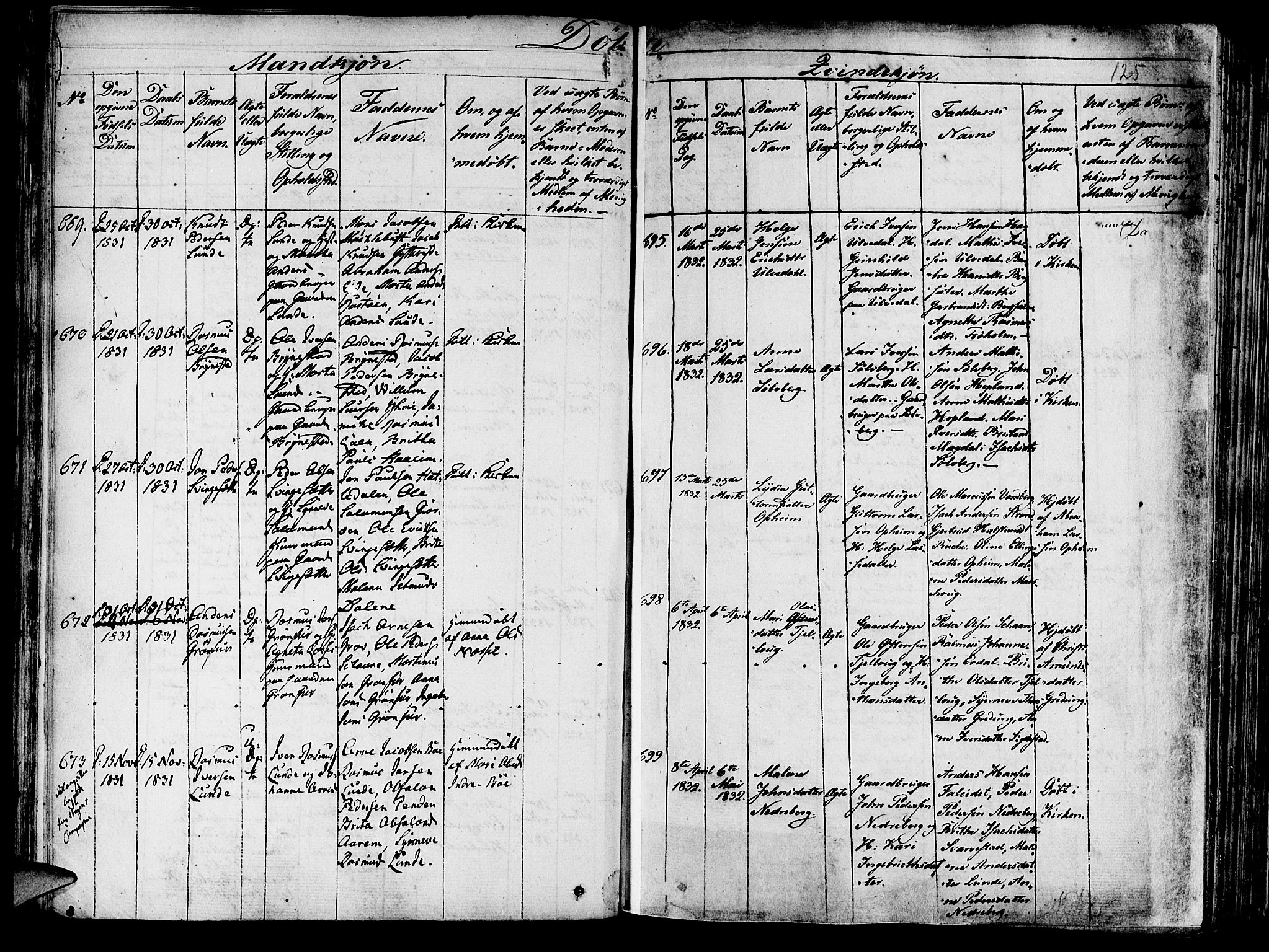 Innvik sokneprestembete, AV/SAB-A-80501: Ministerialbok nr. A 3, 1820-1832, s. 125
