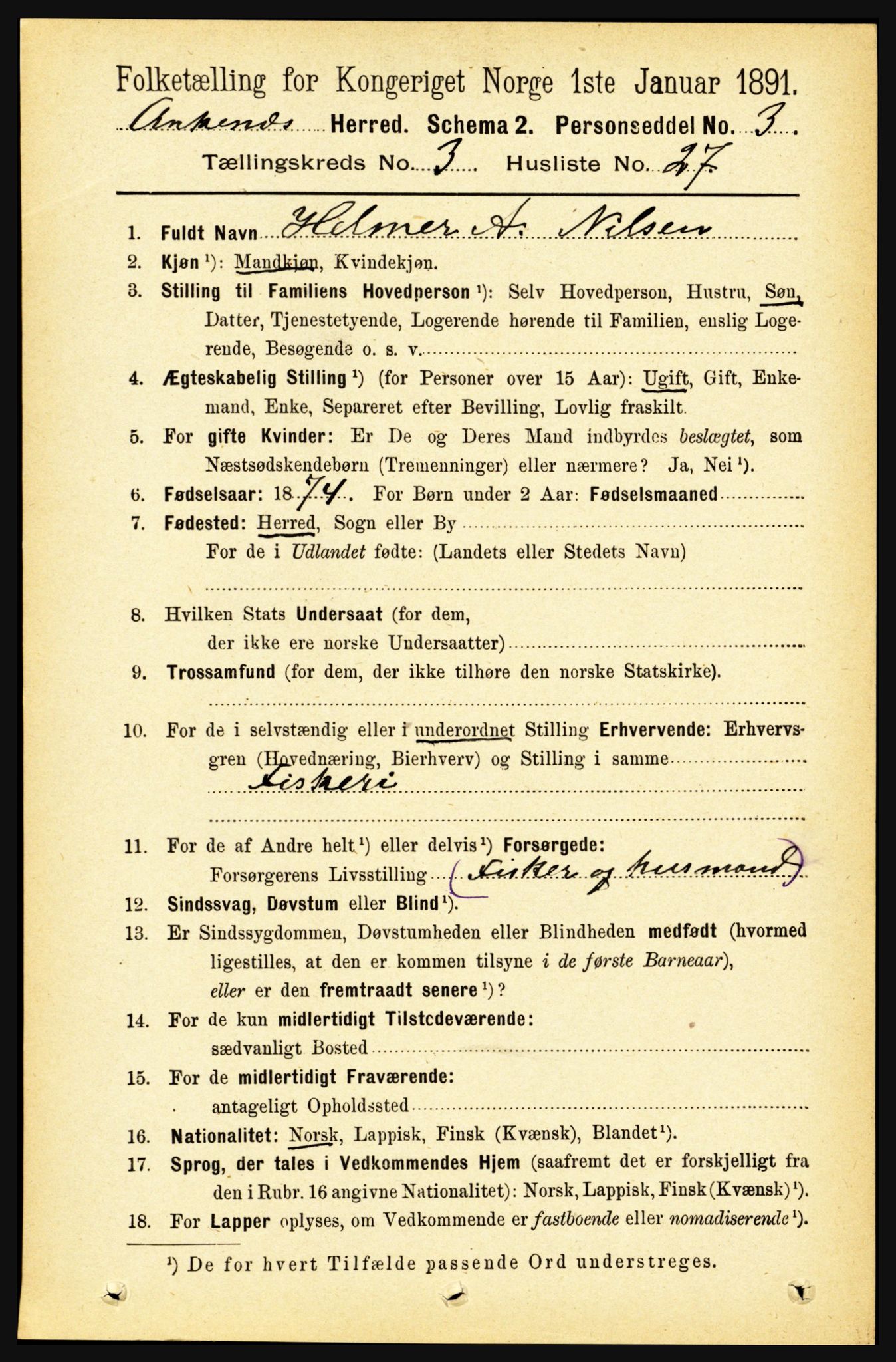 RA, Folketelling 1891 for 1855 Ankenes herred, 1891, s. 1735