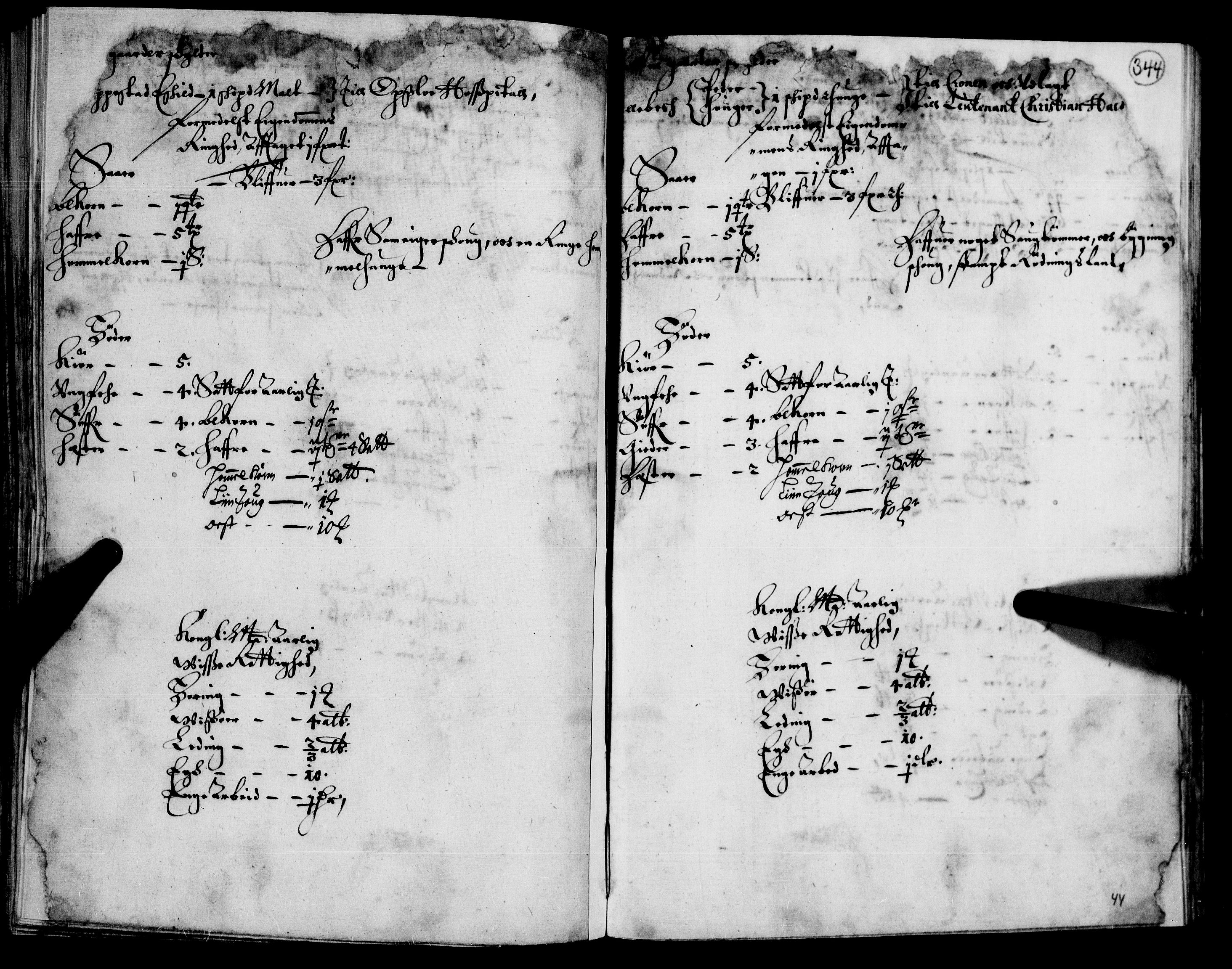 Rentekammeret inntil 1814, Realistisk ordnet avdeling, RA/EA-4070/N/Nb/Nba/L0008: Nedre Romerike fogderi, 2. del, 1666, s. 343b-344a