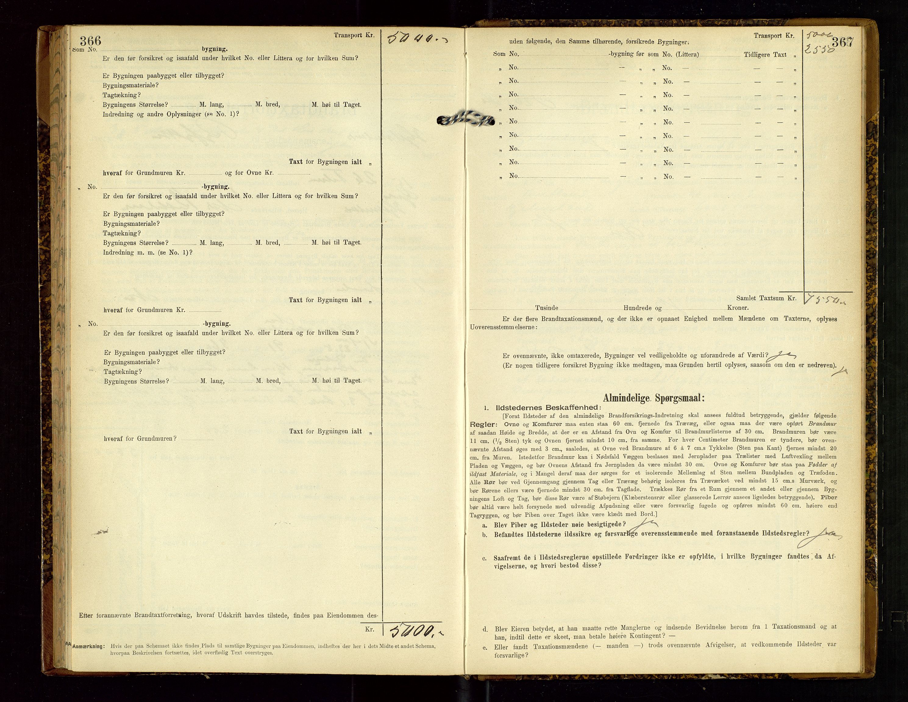 Hjelmeland lensmannskontor, SAST/A-100439/Gob/L0002: "Brandtaxationsprotokol", 1904-1920, s. 366-367