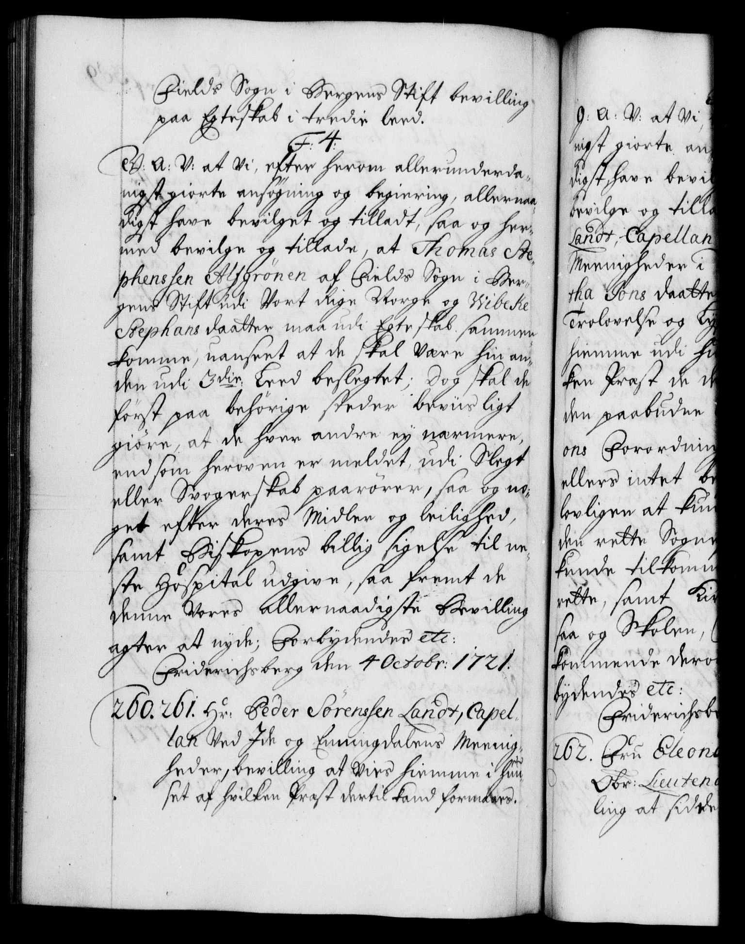 Danske Kanselli 1572-1799, AV/RA-EA-3023/F/Fc/Fca/Fcaa/L0023: Norske registre, 1720-1722, s. 389b