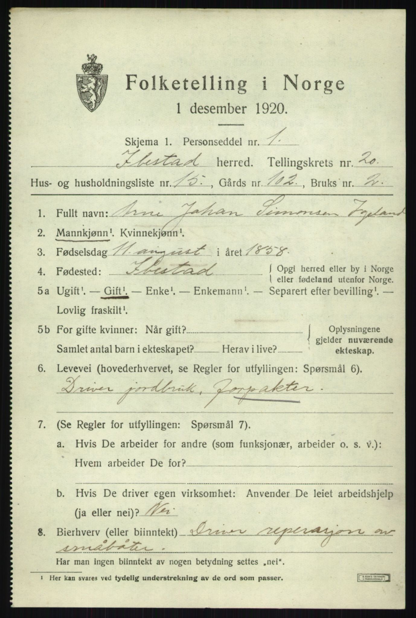 SATØ, Folketelling 1920 for 1917 Ibestad herred, 1920, s. 11461