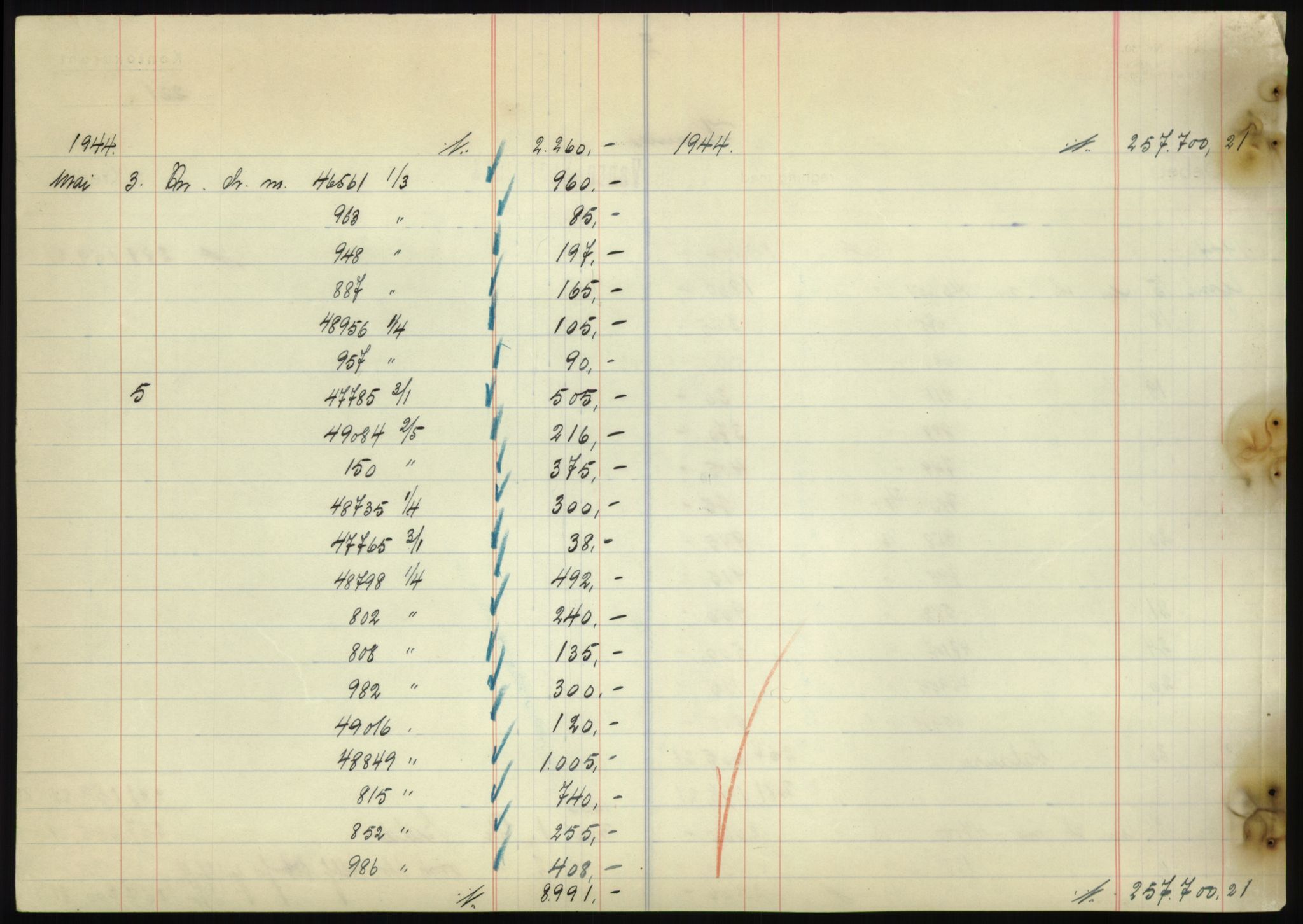 Forsvarsdepartementet, 10. kontor / Oppgjørskontoret, AV/RA-RAFA-1225/D/Db/L0180: Lista oppgjørskontor, 1942-1952, s. 2236