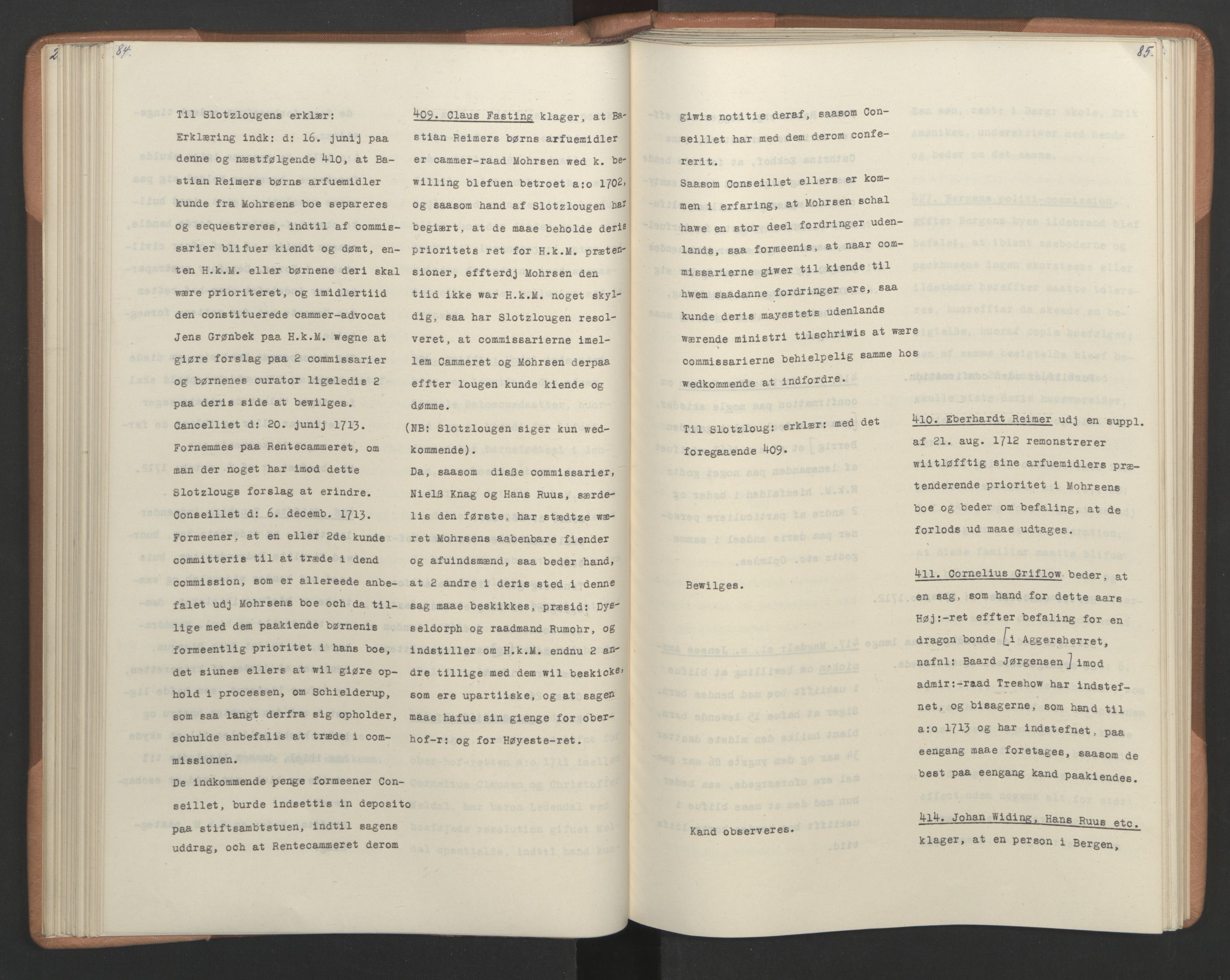Avskriftsamlingen, RA/EA-4022/F/Fa/L0079: Supplikker, 1712-1713, s. 97
