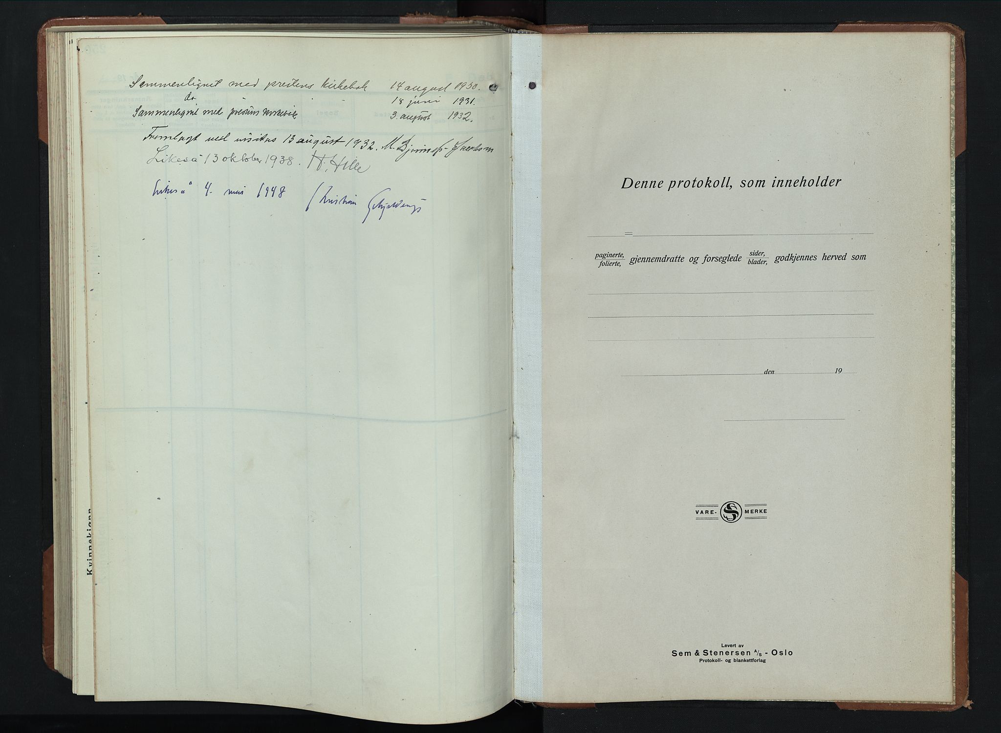 Balke prestekontor, AV/SAH-PREST-106/H/Ha/Hab/L0002: Klokkerbok nr. 2, 1929-1951