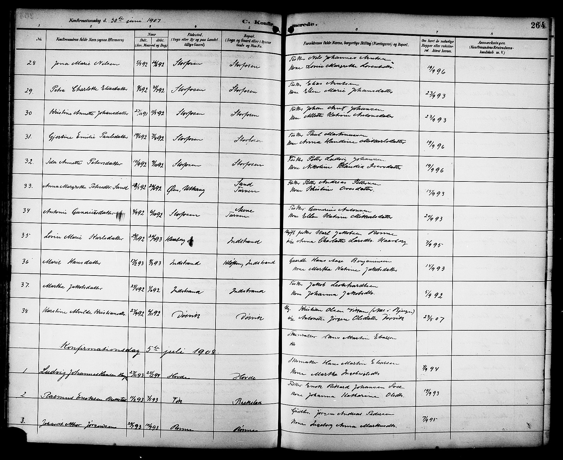 Ministerialprotokoller, klokkerbøker og fødselsregistre - Sør-Trøndelag, AV/SAT-A-1456/659/L0746: Klokkerbok nr. 659C03, 1893-1912, s. 264