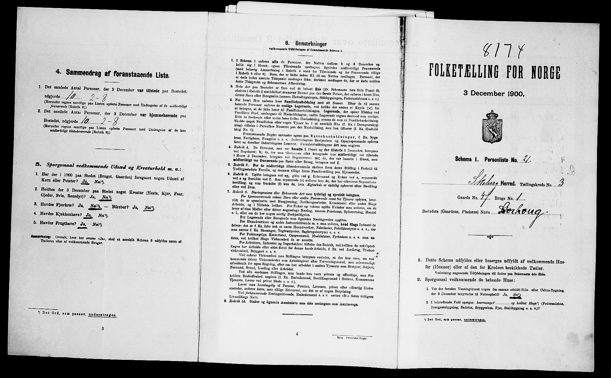 SAO, Folketelling 1900 for 0115 Skjeberg herred, 1900, s. 396