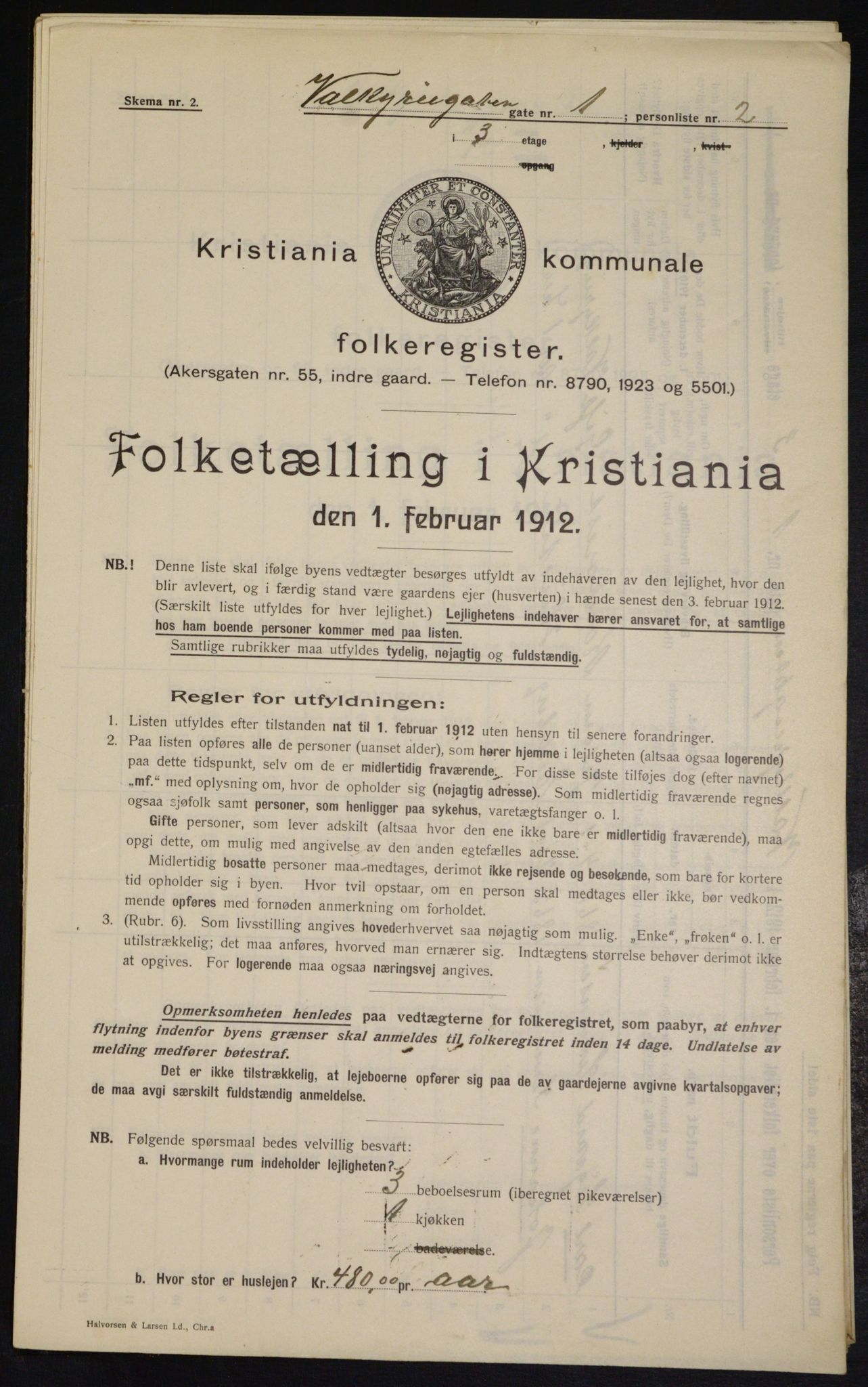 OBA, Kommunal folketelling 1.2.1912 for Kristiania, 1912, s. 121599