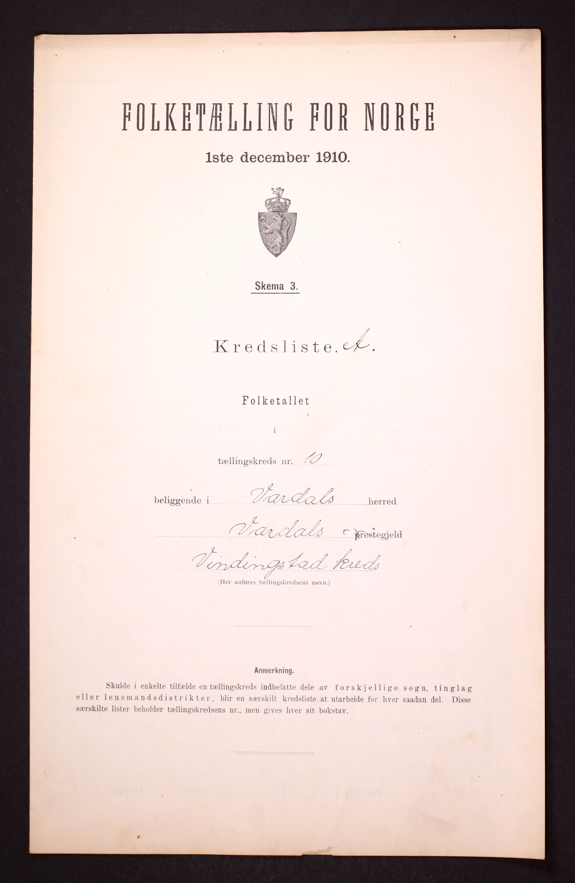 RA, Folketelling 1910 for 0527 Vardal herred, 1910, s. 33