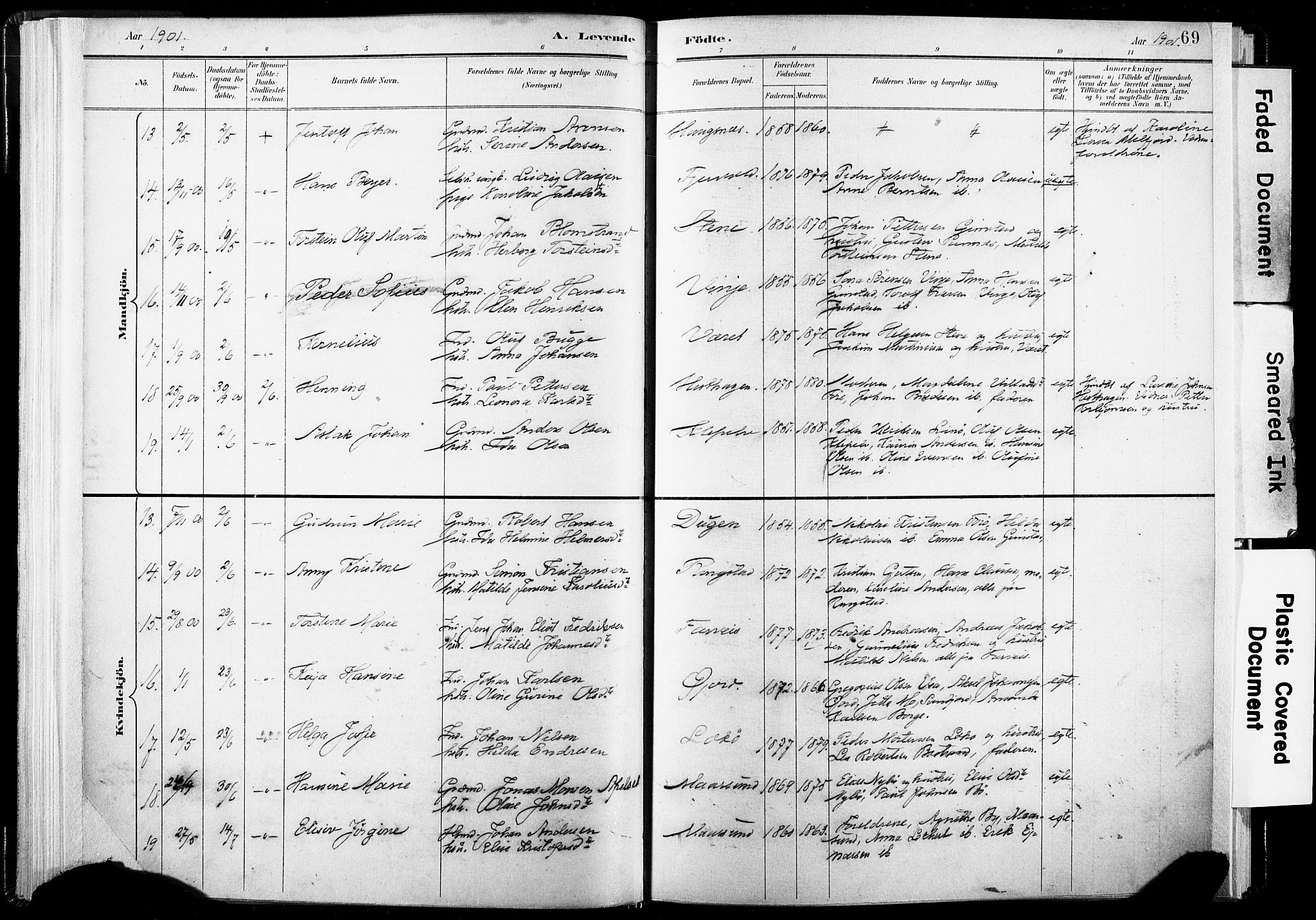 Ministerialprotokoller, klokkerbøker og fødselsregistre - Nordland, SAT/A-1459/891/L1304: Ministerialbok nr. 891A09, 1895-1921, s. 69