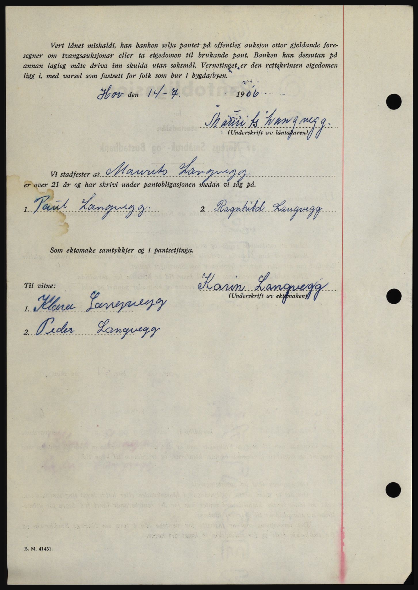 Hadeland og Land tingrett, SAH/TING-010/H/Hb/Hbc/L0034: Pantebok nr. B34, 1956-1956, Dagboknr: 1943/1956