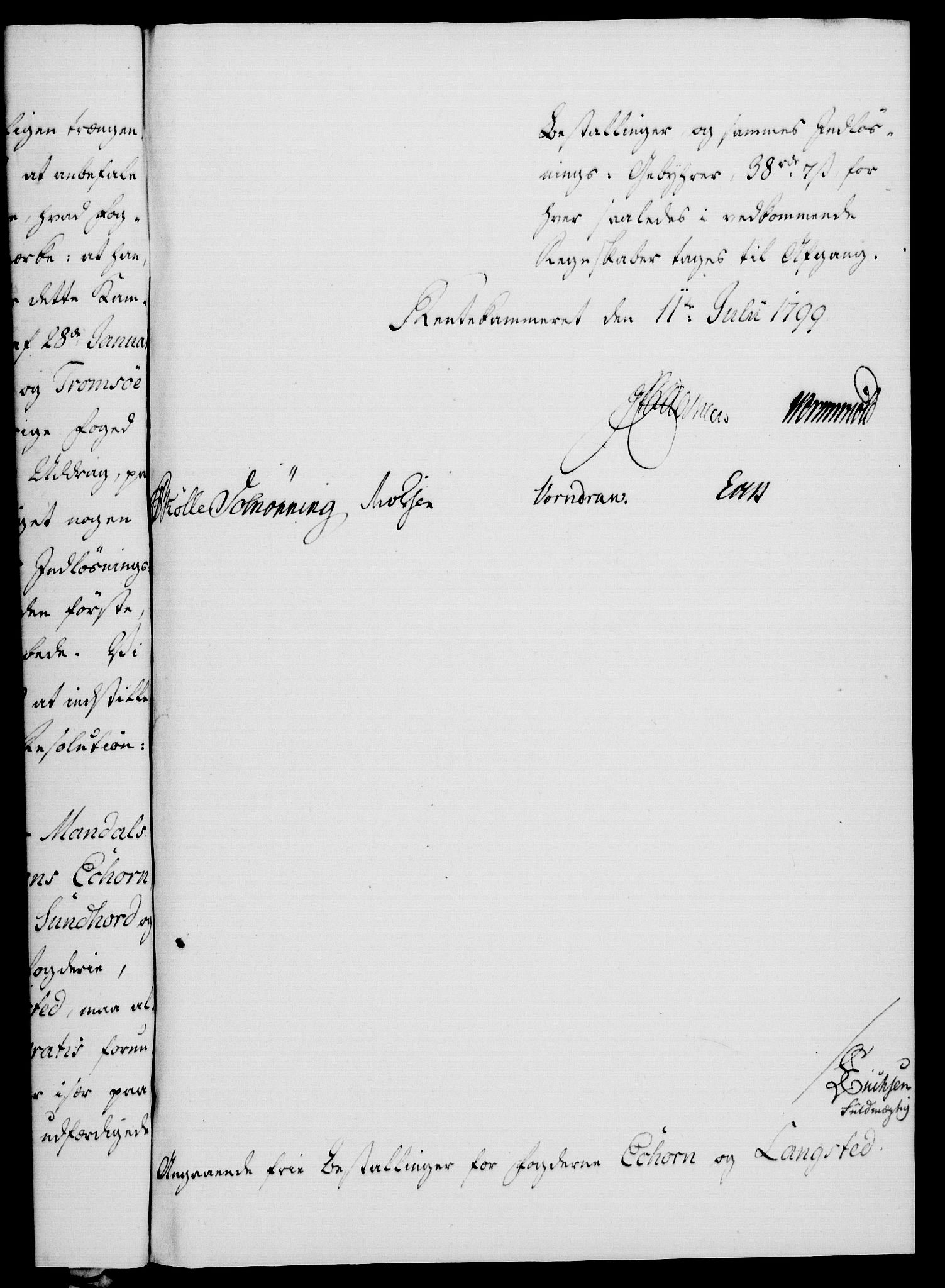Rentekammeret, Kammerkanselliet, RA/EA-3111/G/Gf/Gfa/L0081: Norsk relasjons- og resolusjonsprotokoll (merket RK 52.81), 1799, s. 424