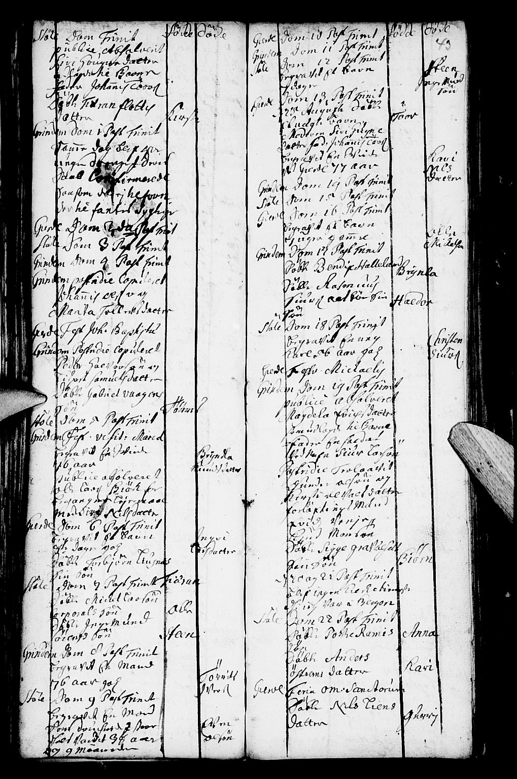 Etne sokneprestembete, SAB/A-75001/H/Haa: Ministerialbok nr. A 2, 1725-1755, s. 43