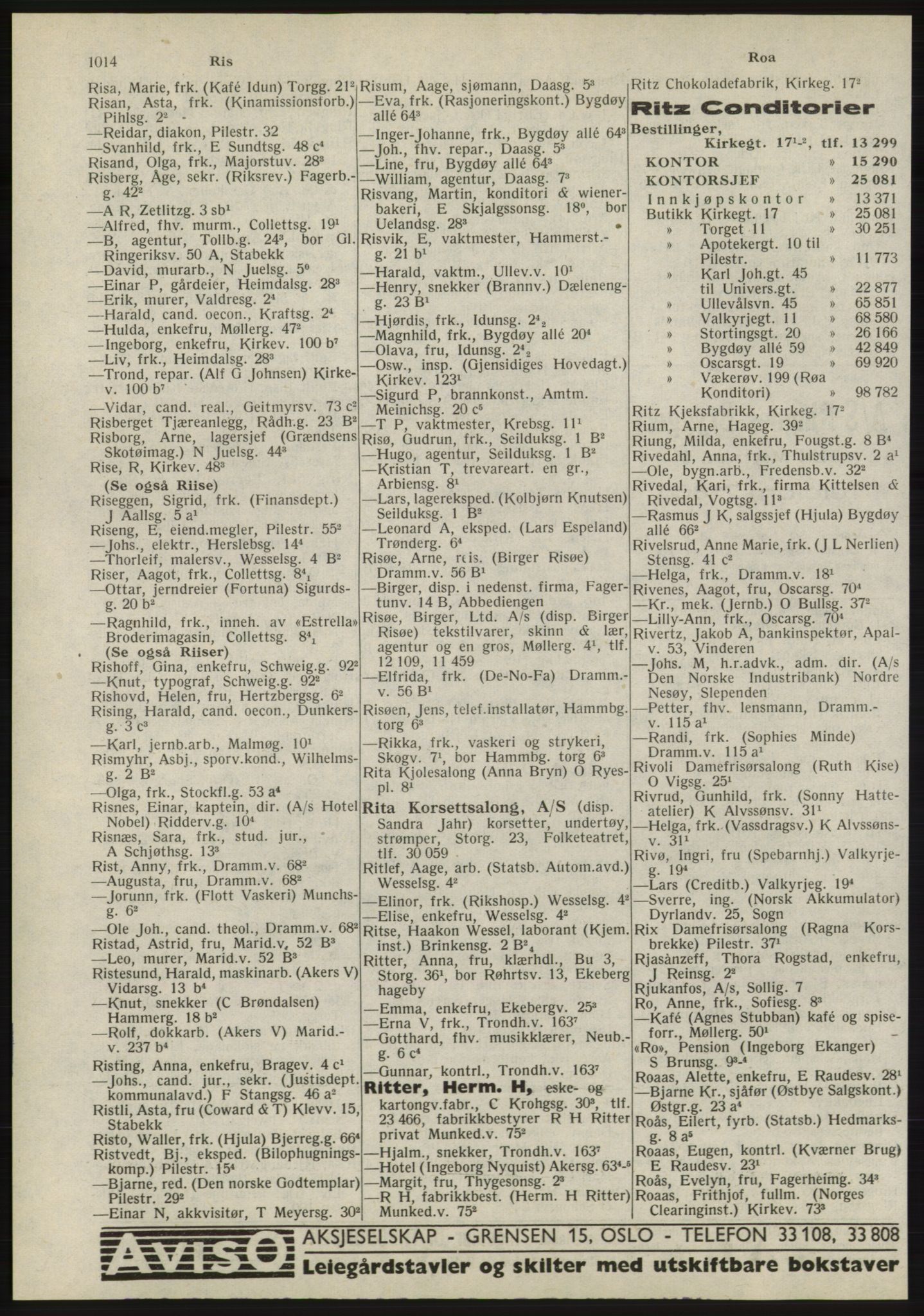 Kristiania/Oslo adressebok, PUBL/-, 1945, s. 1010