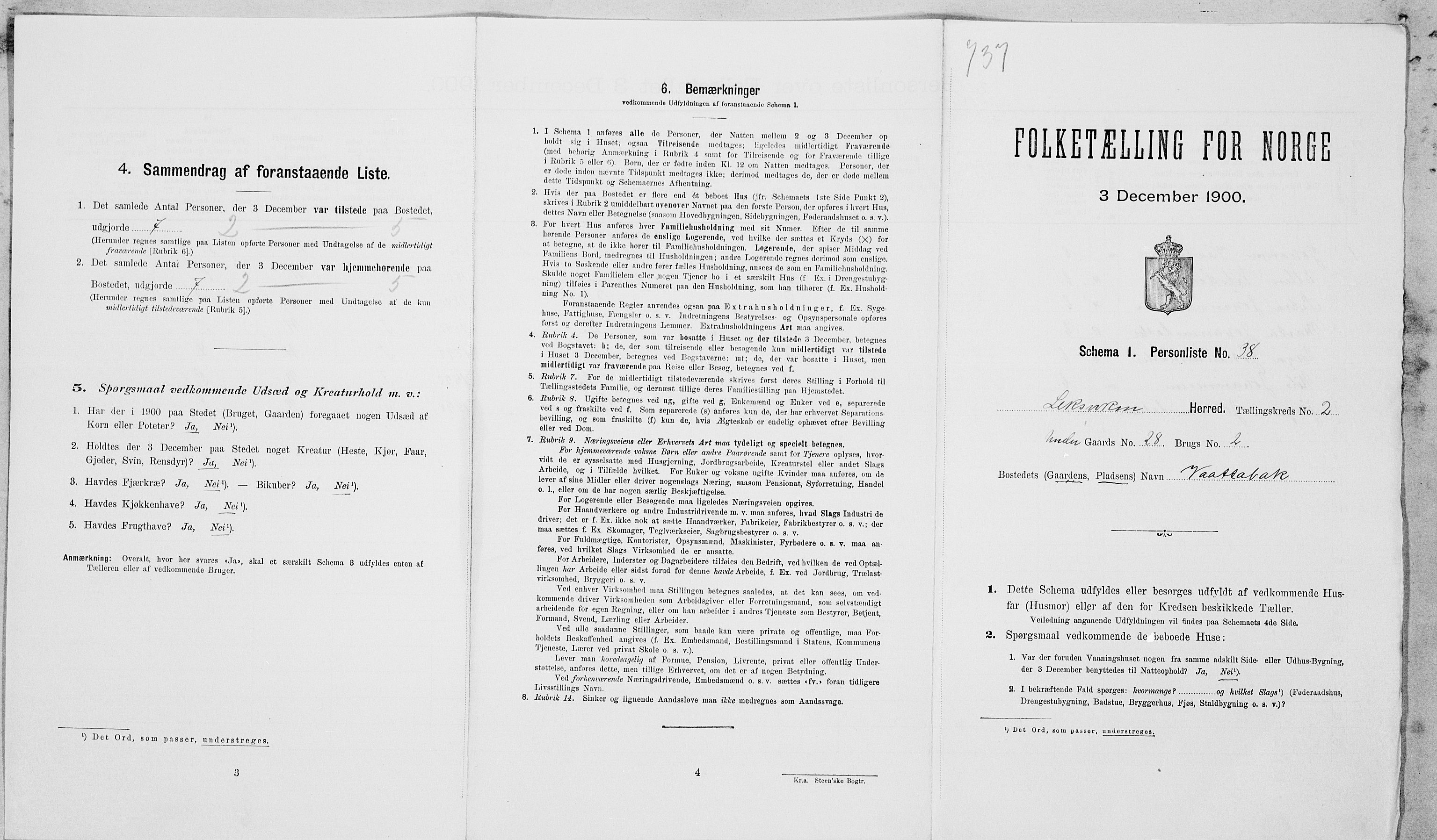 SAT, Folketelling 1900 for 1718 Leksvik herred, 1900, s. 234