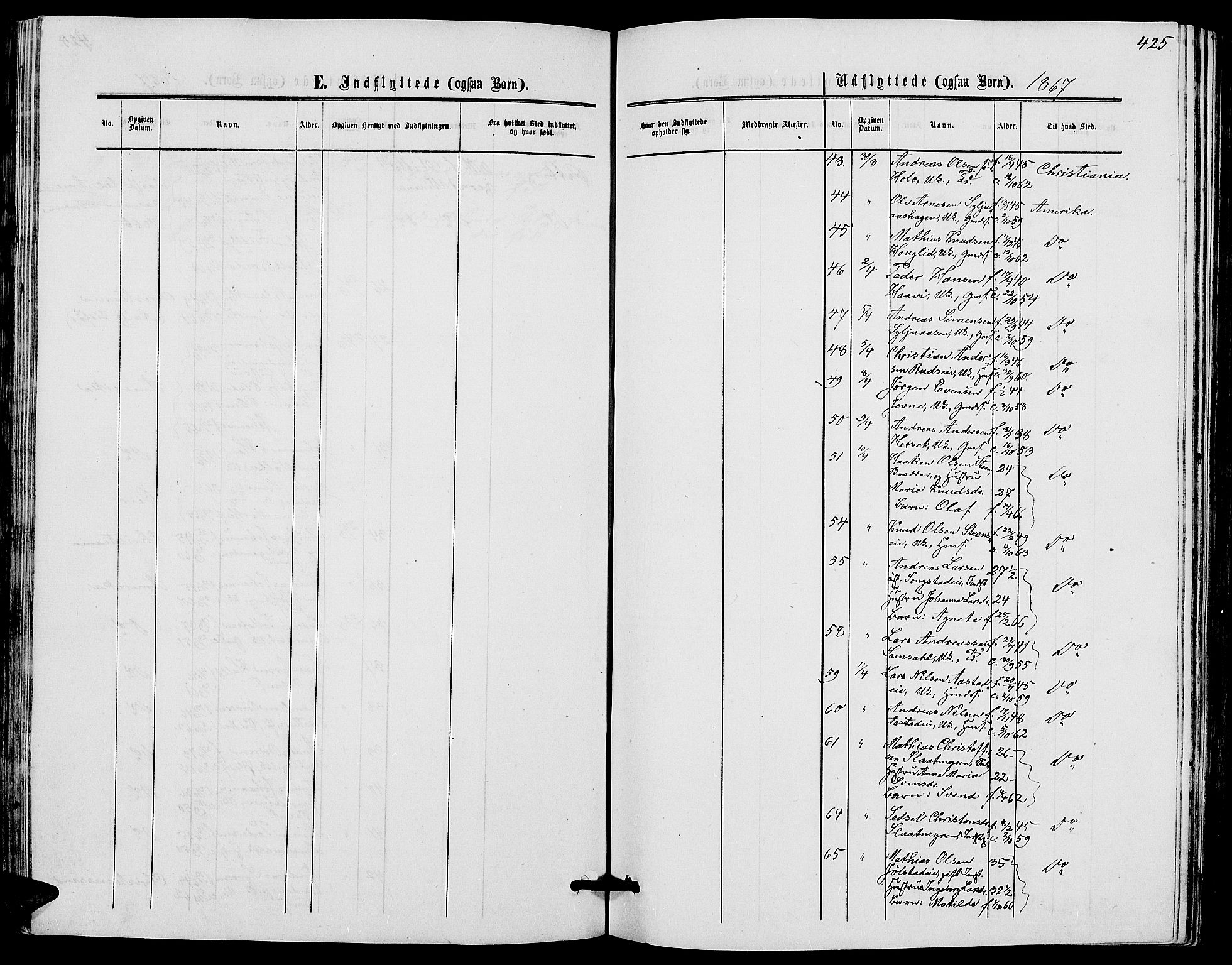 Ringsaker prestekontor, AV/SAH-PREST-014/L/La/L0007: Klokkerbok nr. 7, 1861-1869, s. 425