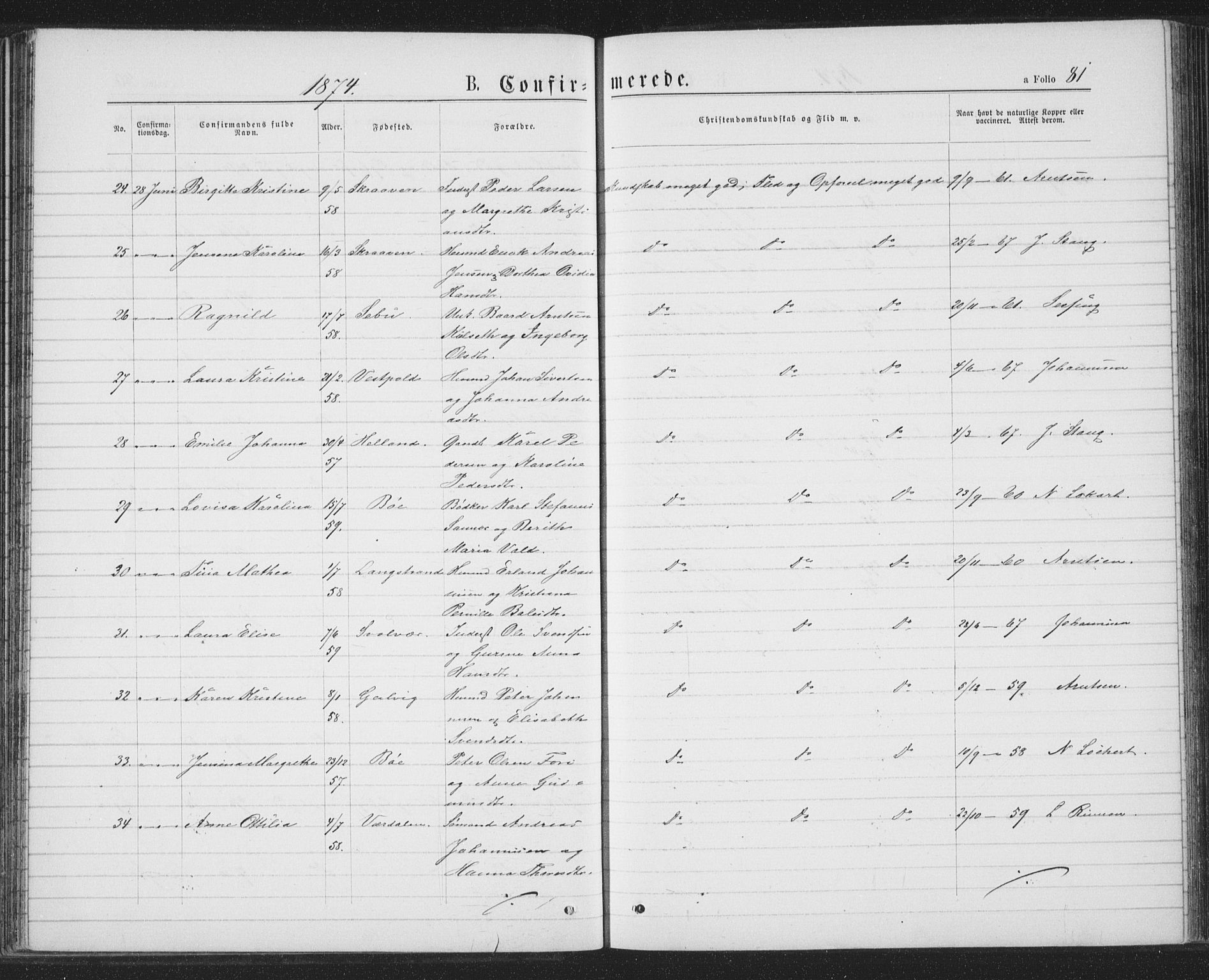 Ministerialprotokoller, klokkerbøker og fødselsregistre - Nordland, AV/SAT-A-1459/874/L1074: Klokkerbok nr. 874C03, 1870-1876, s. 81