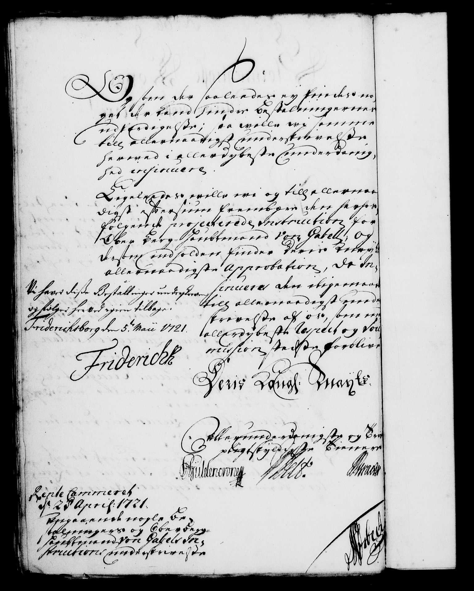 Rentekammeret, Kammerkanselliet, RA/EA-3111/G/Gf/Gfa/L0004: Norsk relasjons- og resolusjonsprotokoll (merket RK 52.4), 1721, s. 740