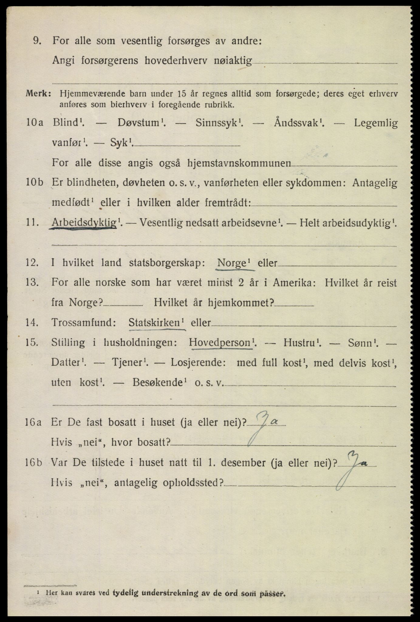 SAK, Folketelling 1920 for 1013 Tveit herred, 1920, s. 3167