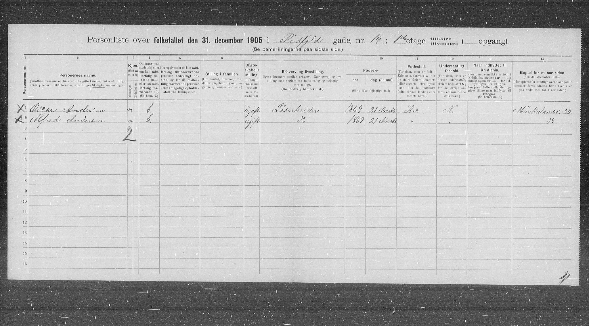 OBA, Kommunal folketelling 31.12.1905 for Kristiania kjøpstad, 1905, s. 45332