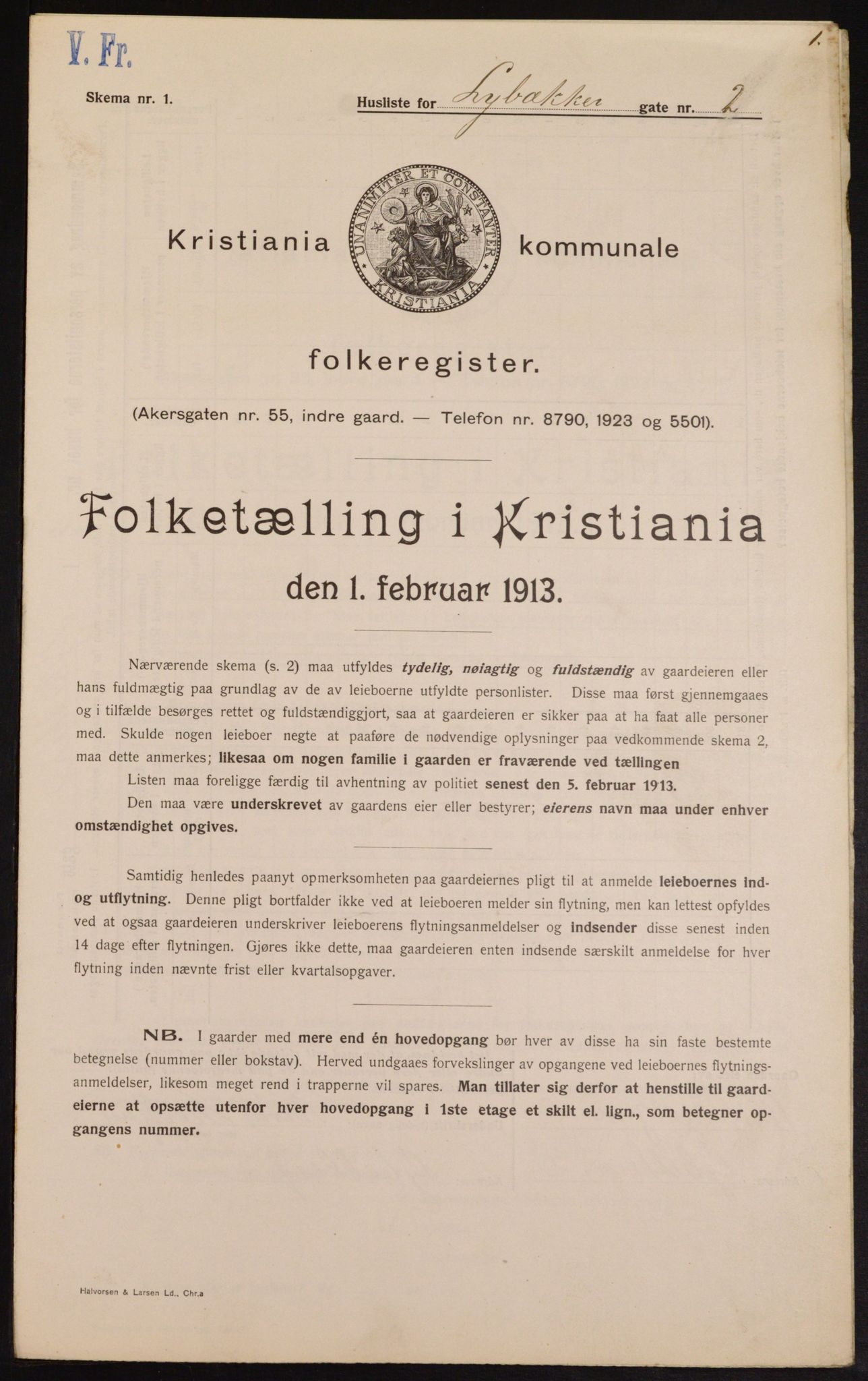 OBA, Kommunal folketelling 1.2.1913 for Kristiania, 1913, s. 58217