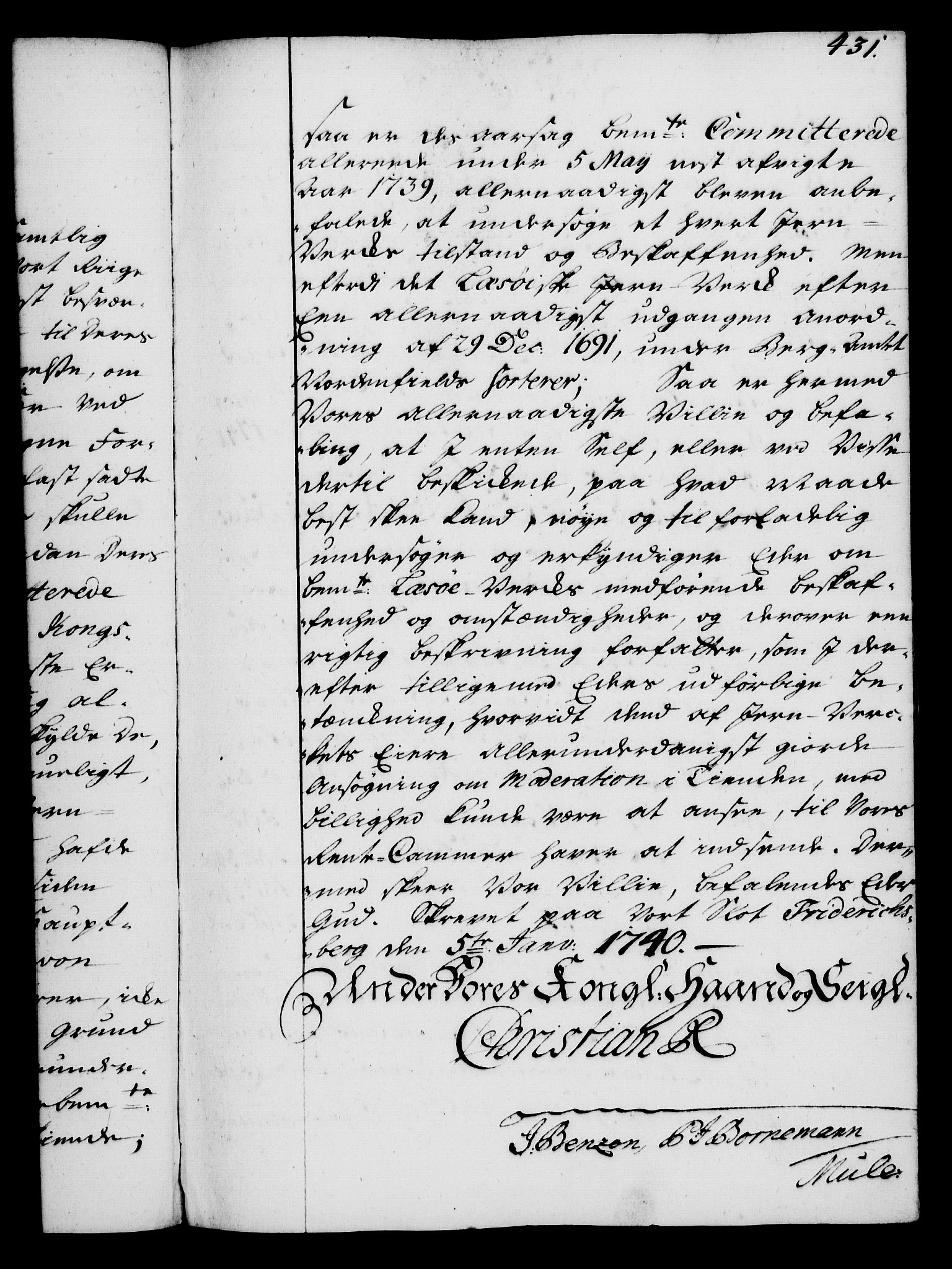 Rentekammeret, Kammerkanselliet, RA/EA-3111/G/Gg/Gga/L0004: Norsk ekspedisjonsprotokoll med register (merket RK 53.4), 1734-1741, s. 431