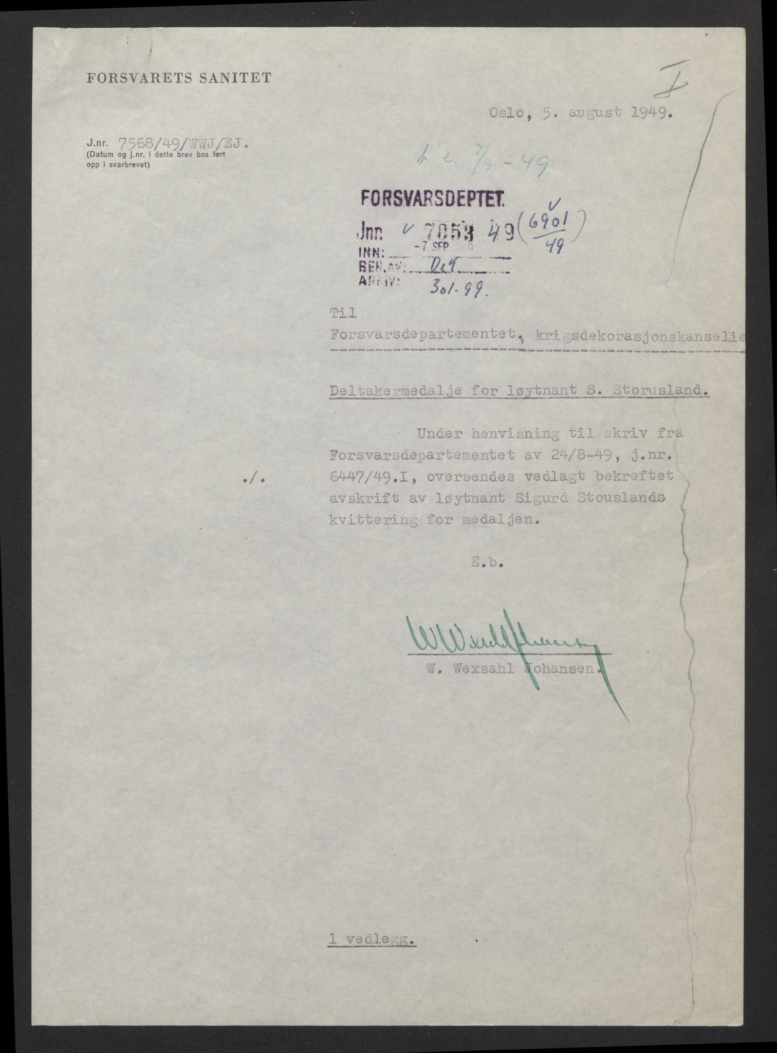 Forsvarsdepartementet, arkivet 1940-1945, AV/RA-RAFA-2062, 1940-1945, s. 714