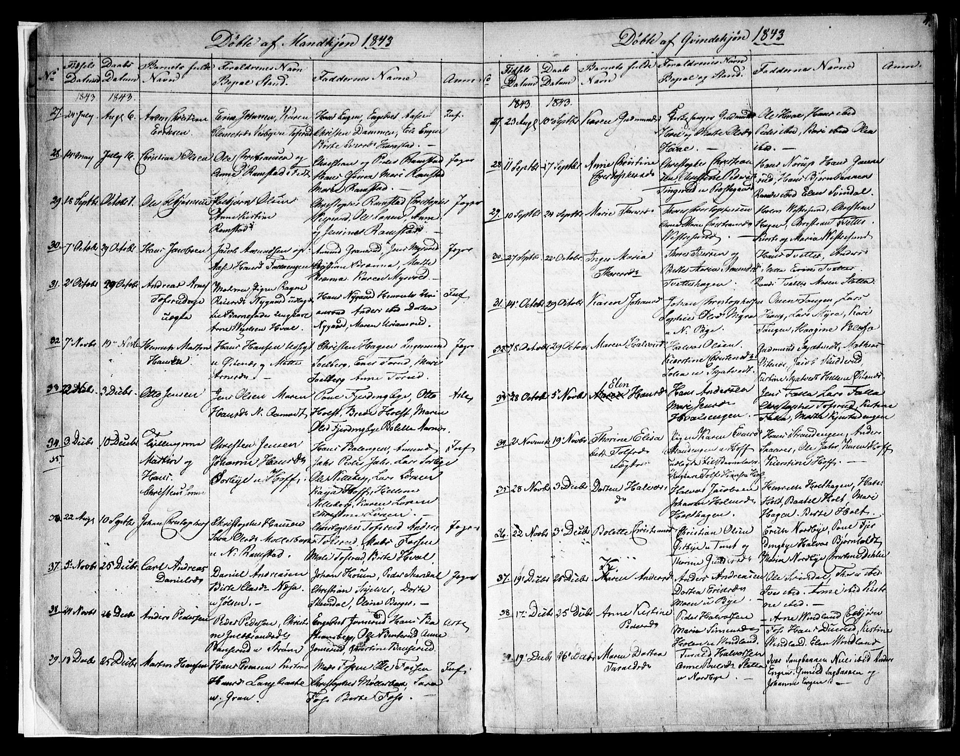 Fet prestekontor Kirkebøker, AV/SAO-A-10370a/F/Fa/L0009: Ministerialbok nr. I 9, 1843-1846, s. 4
