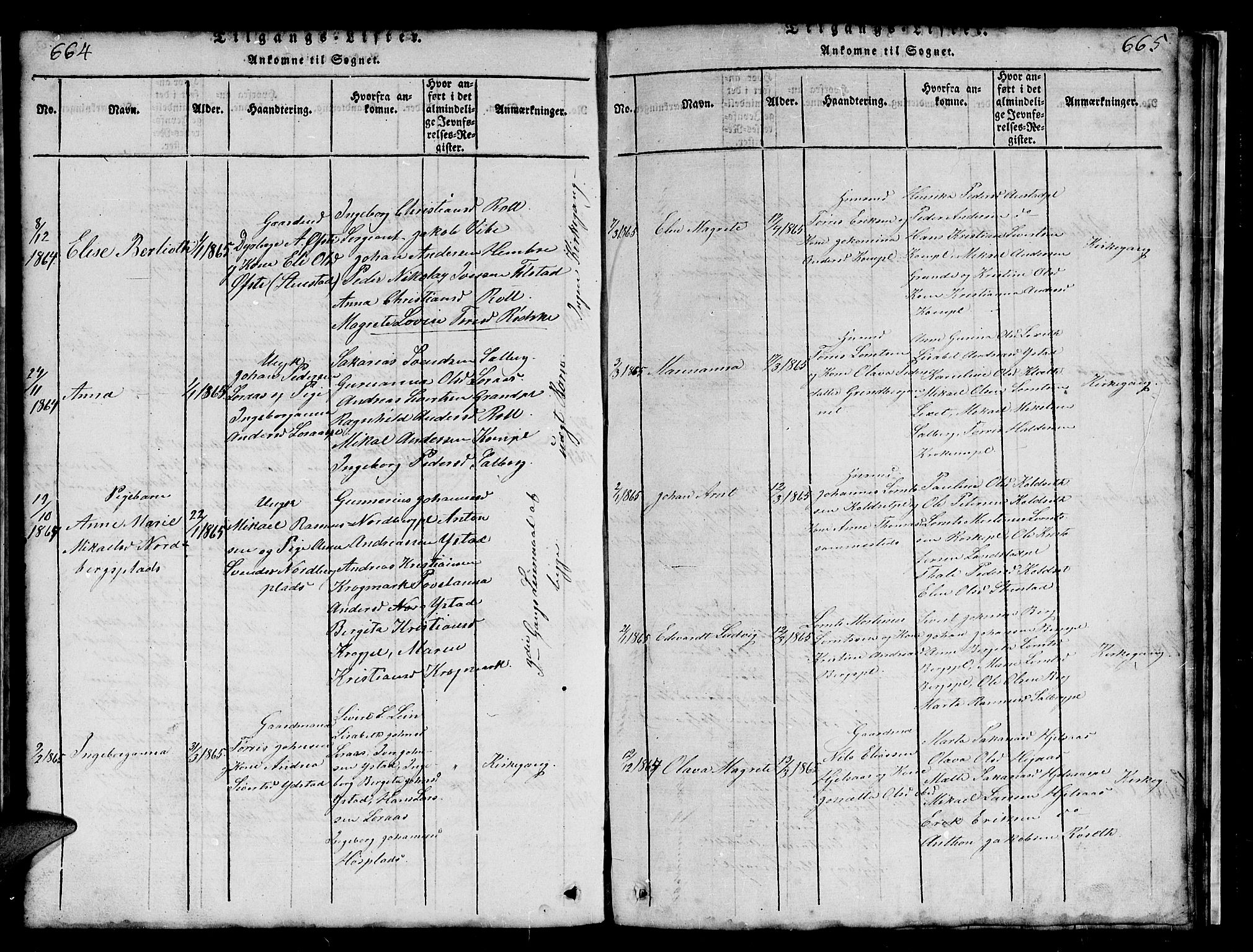 Ministerialprotokoller, klokkerbøker og fødselsregistre - Nord-Trøndelag, AV/SAT-A-1458/731/L0310: Klokkerbok nr. 731C01, 1816-1874, s. 664-665