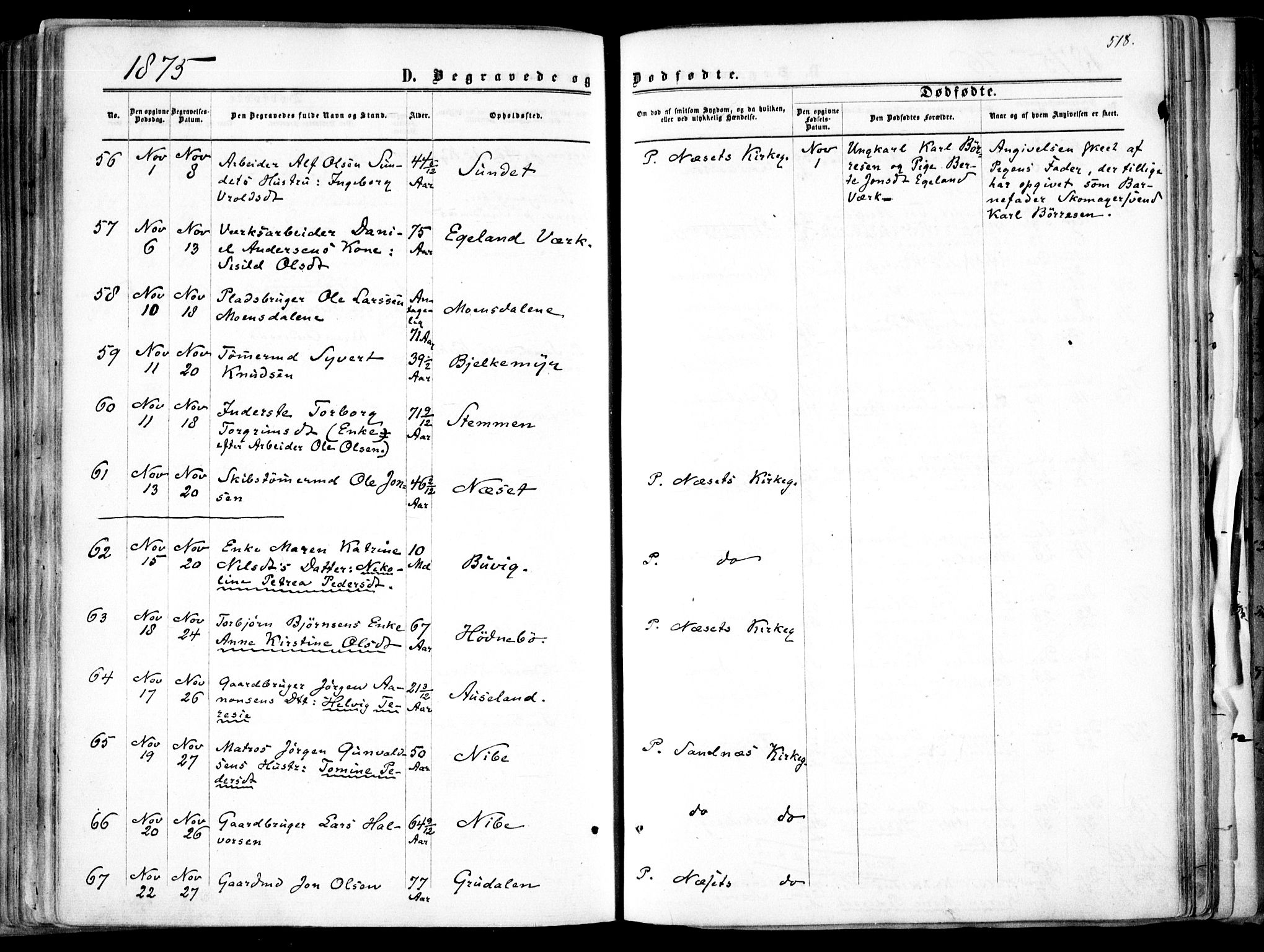 Søndeled sokneprestkontor, AV/SAK-1111-0038/F/Fa/L0003: Ministerialbok nr. A 3, 1861-1879, s. 518