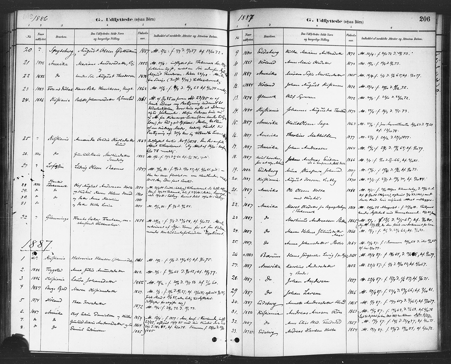 Rødenes prestekontor Kirkebøker, SAO/A-2005/F/Fa/L0009: Ministerialbok nr. I 9, 1880-1889, s. 206