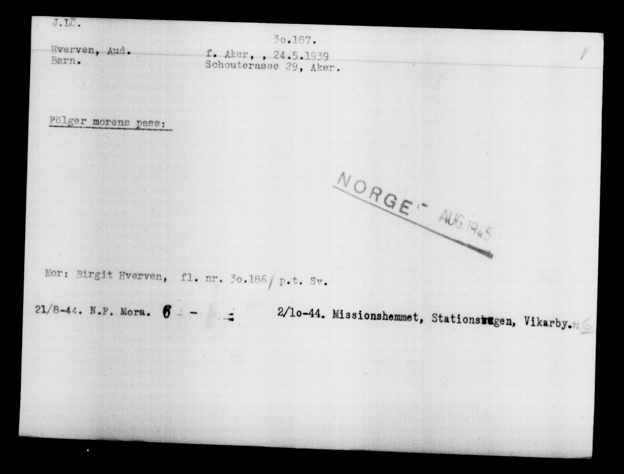 Utenriksstasjonene, Legasjonen i Stockholm, Flyktningkontoret, AV/RA-S-6753/V/Va/L0012: Kjesäterkartoteket, flyktninger med registreringsnr. 28300-31566, 1940-1945, s. 2080