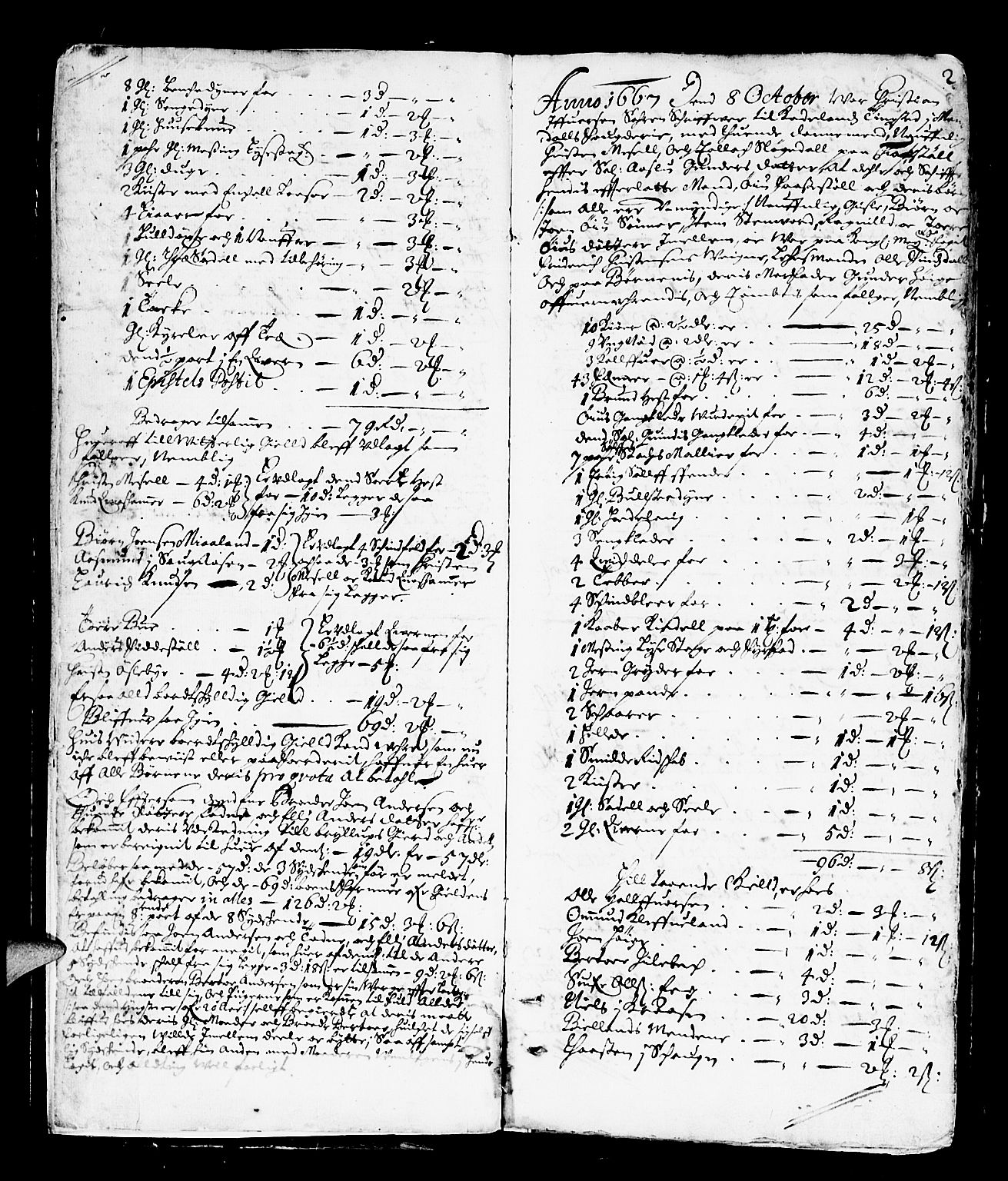Mandal sorenskriveri, SAK/1221-0005/001/H/Hc/L0001: Skifteprotokoll nr 1 med register, 1667-1677, s. 1b-2a
