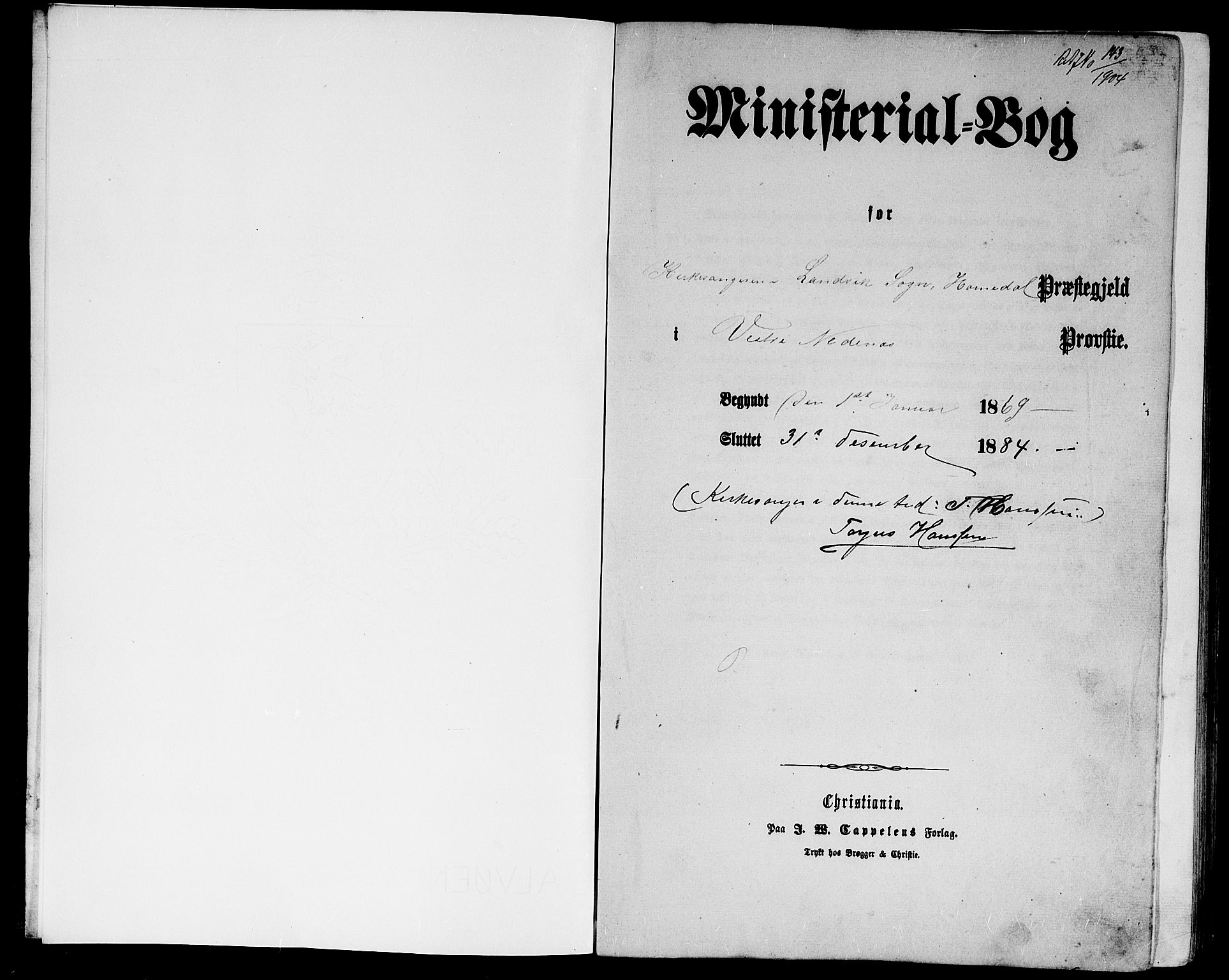 Hommedal sokneprestkontor, AV/SAK-1111-0023/F/Fb/Fbb/L0006: Klokkerbok nr. B 6, 1869-1884