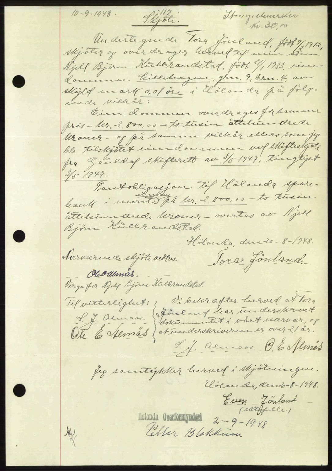 Gauldal sorenskriveri, SAT/A-0014/1/2/2C: Pantebok nr. A6, 1948-1948, Dagboknr: 1226/1948