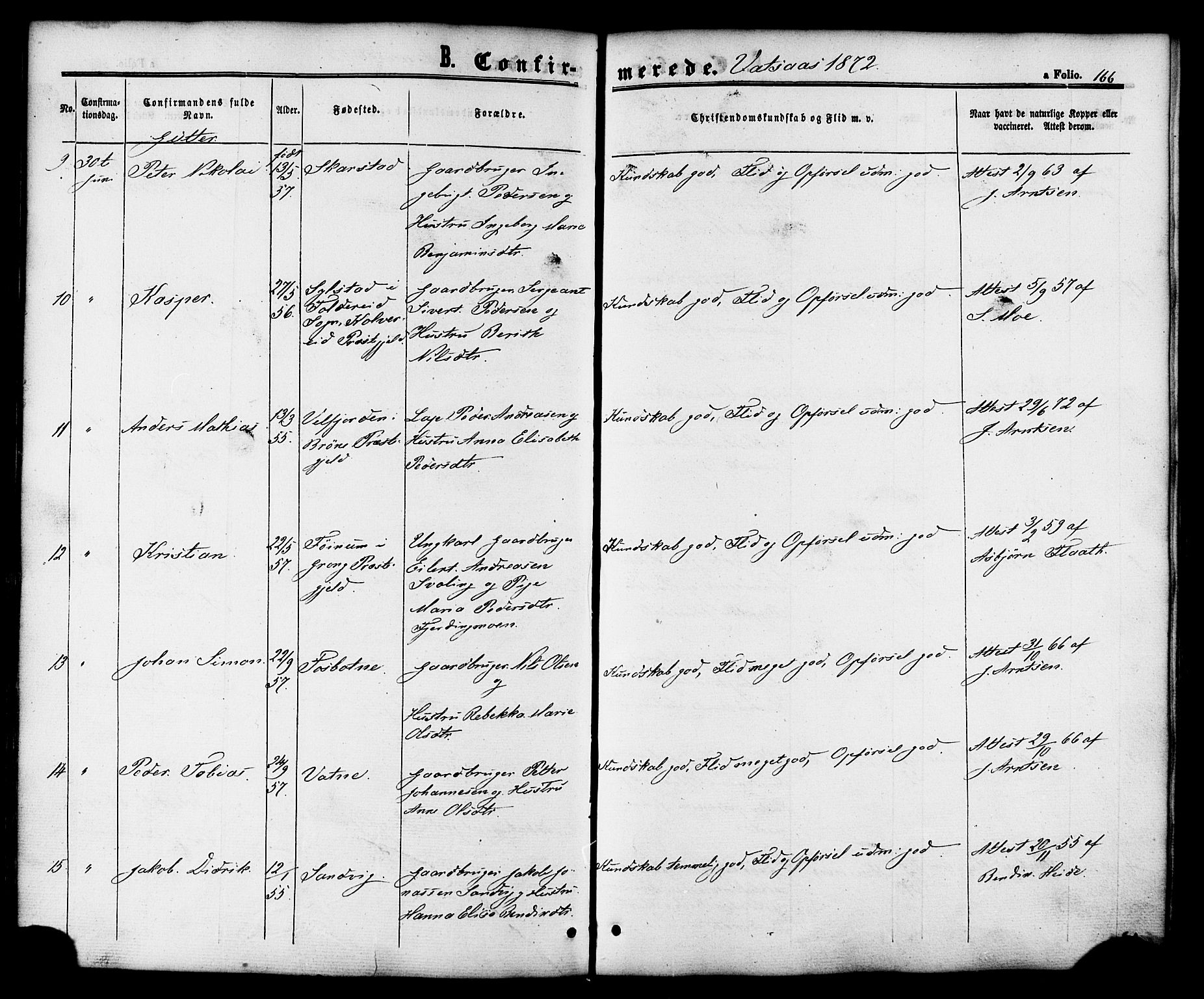 Ministerialprotokoller, klokkerbøker og fødselsregistre - Nordland, AV/SAT-A-1459/810/L0146: Ministerialbok nr. 810A08 /1, 1862-1874, s. 166