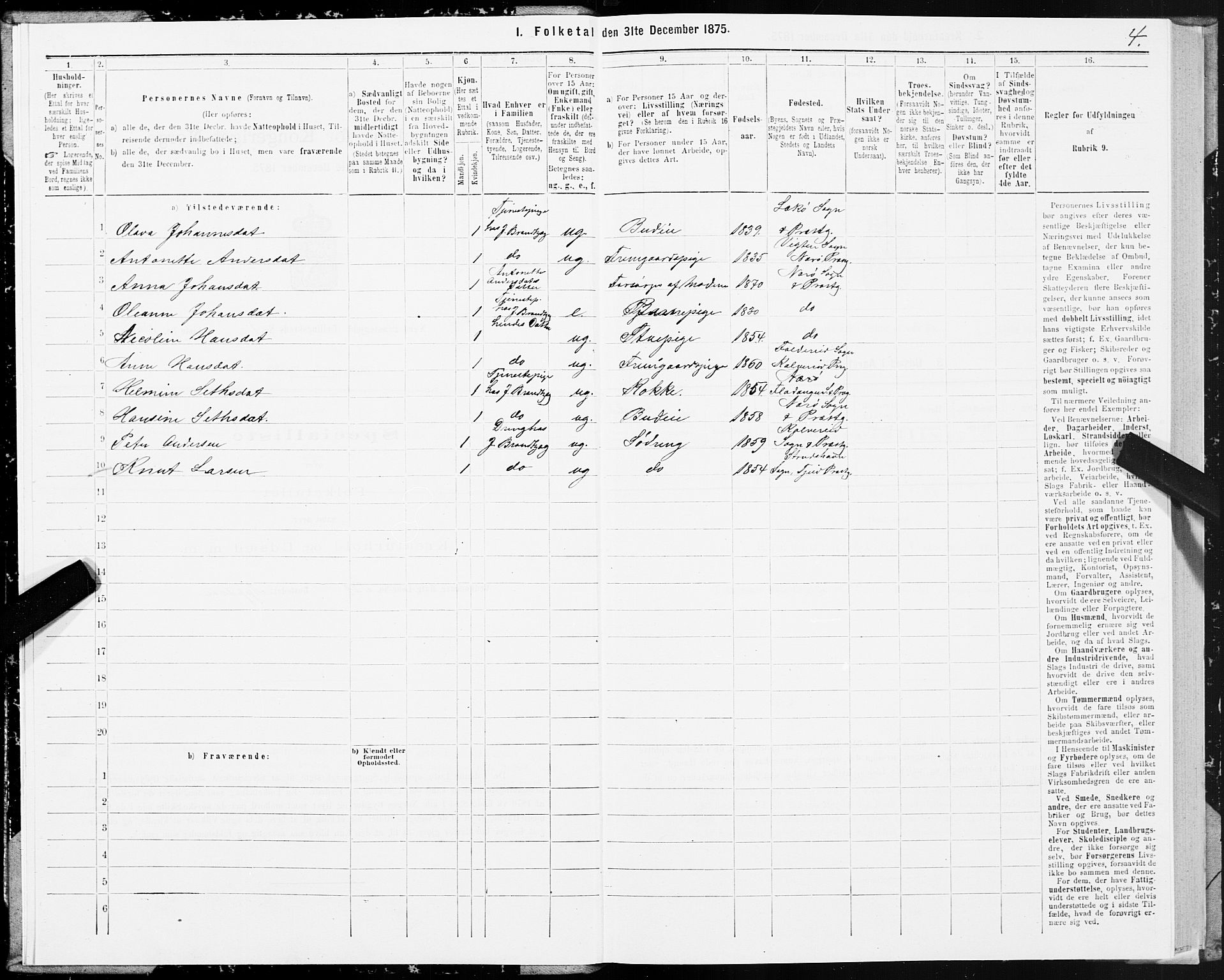 SAT, Folketelling 1875 for 1751P Nærøy prestegjeld, 1875, s. 1004