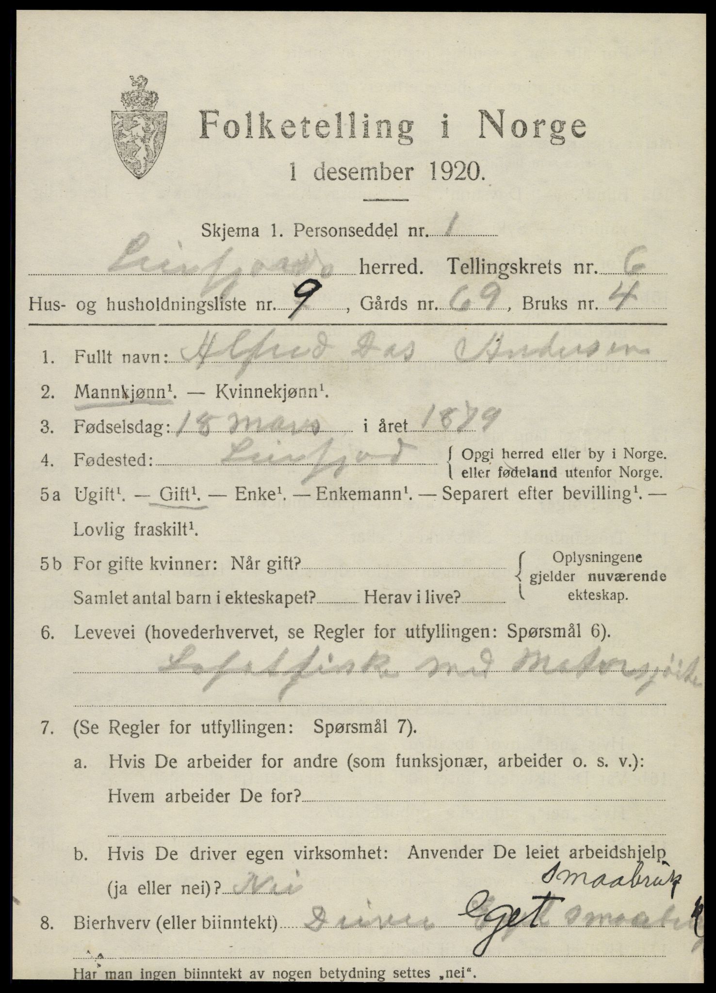 SAT, Folketelling 1920 for 1822 Leirfjord herred, 1920, s. 3917