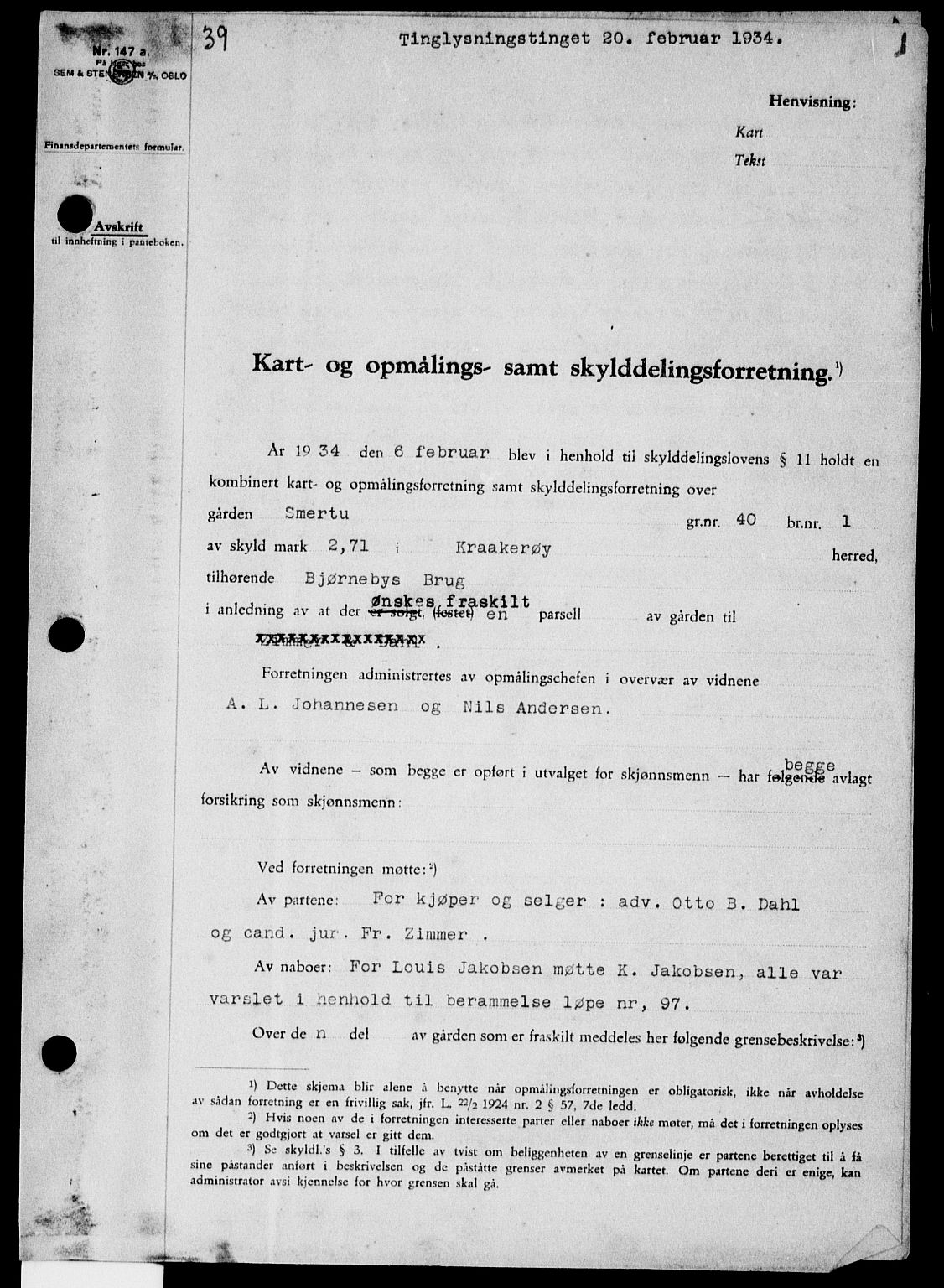 Onsøy sorenskriveri, SAO/A-10474/G/Ga/Gaa/L0074: Pantebok nr. I 74, 1934-1934, s. 1