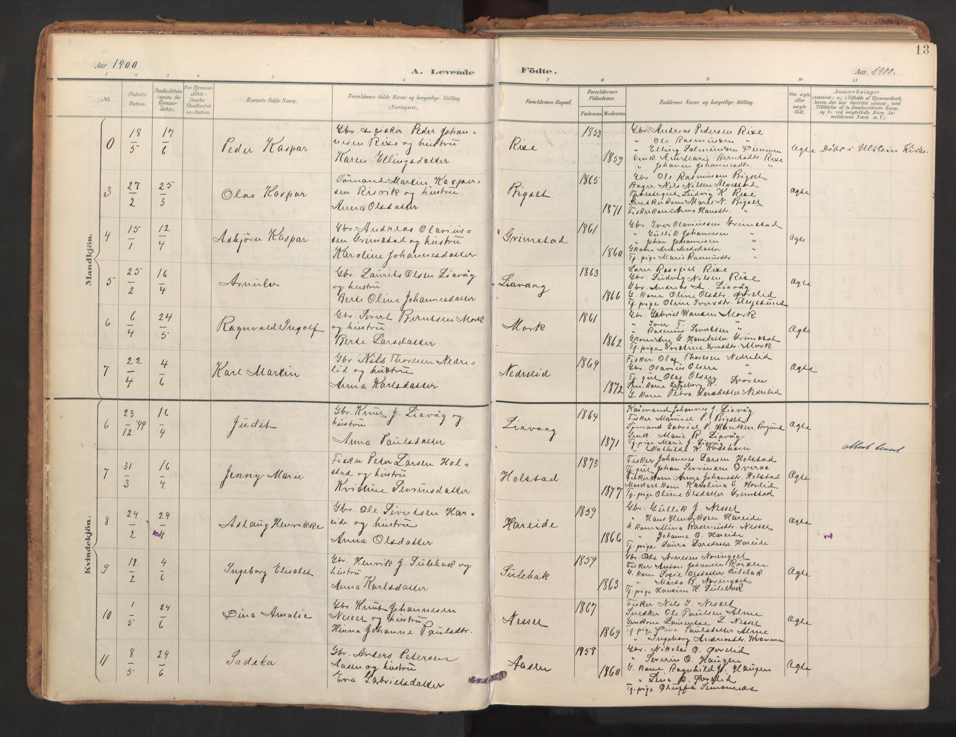 Ministerialprotokoller, klokkerbøker og fødselsregistre - Møre og Romsdal, AV/SAT-A-1454/510/L0123: Ministerialbok nr. 510A03, 1898-1922, s. 13