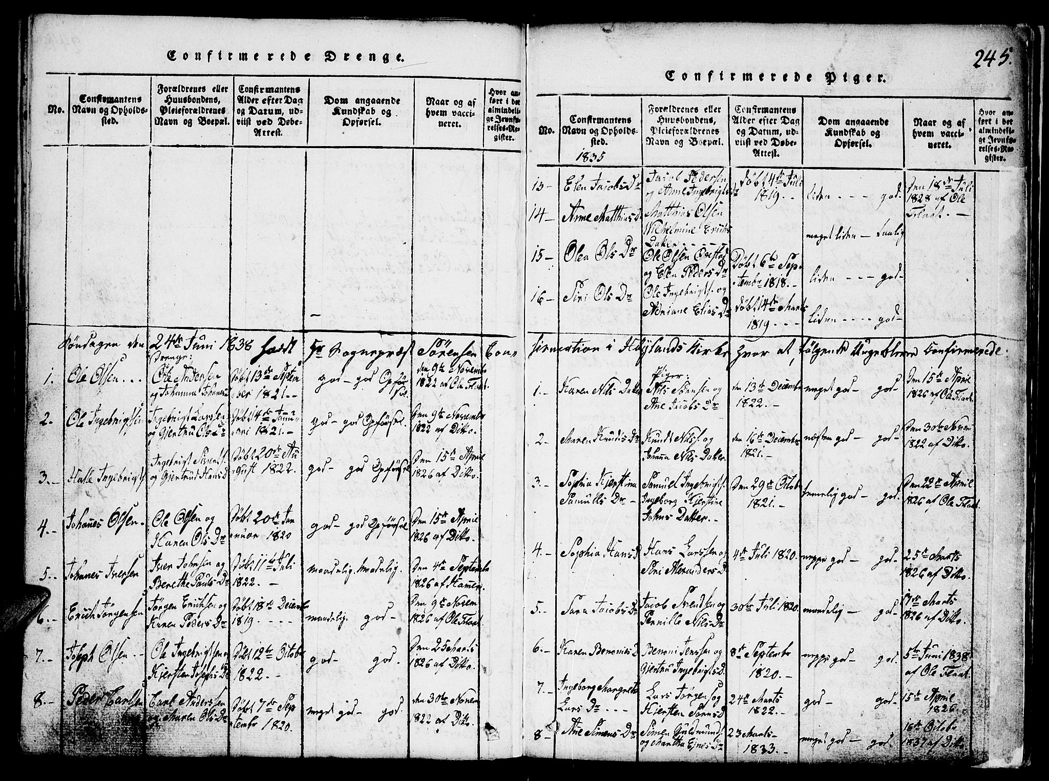 Ministerialprotokoller, klokkerbøker og fødselsregistre - Nord-Trøndelag, SAT/A-1458/765/L0562: Klokkerbok nr. 765C01, 1817-1851, s. 245
