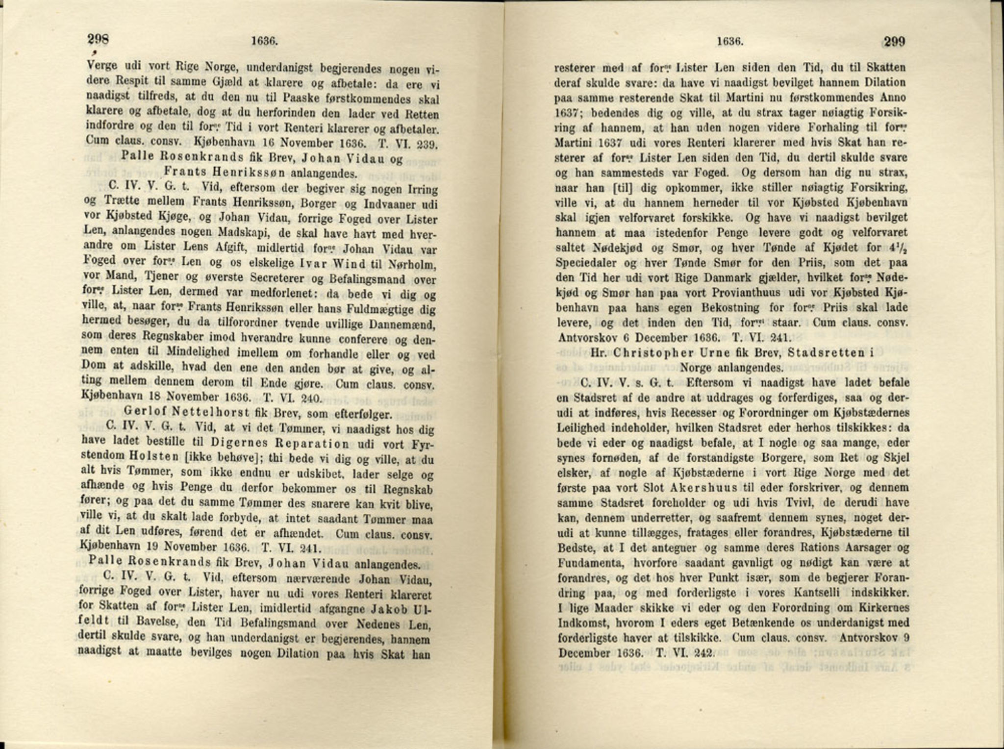 Publikasjoner utgitt av Det Norske Historiske Kildeskriftfond, PUBL/-/-/-: Norske Rigs-Registranter, bind 7, 1635-1640, s. 298-299