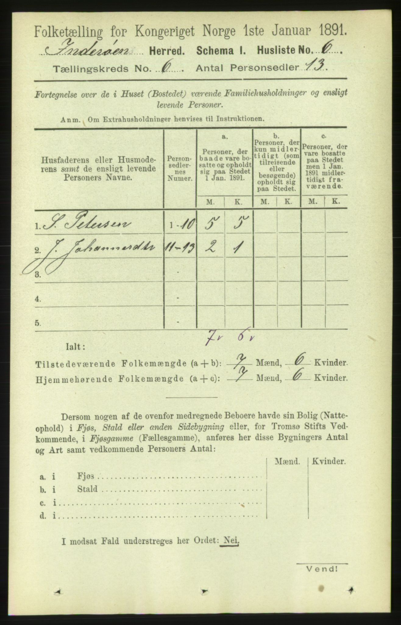 RA, Folketelling 1891 for 1729 Inderøy herred, 1891, s. 3301