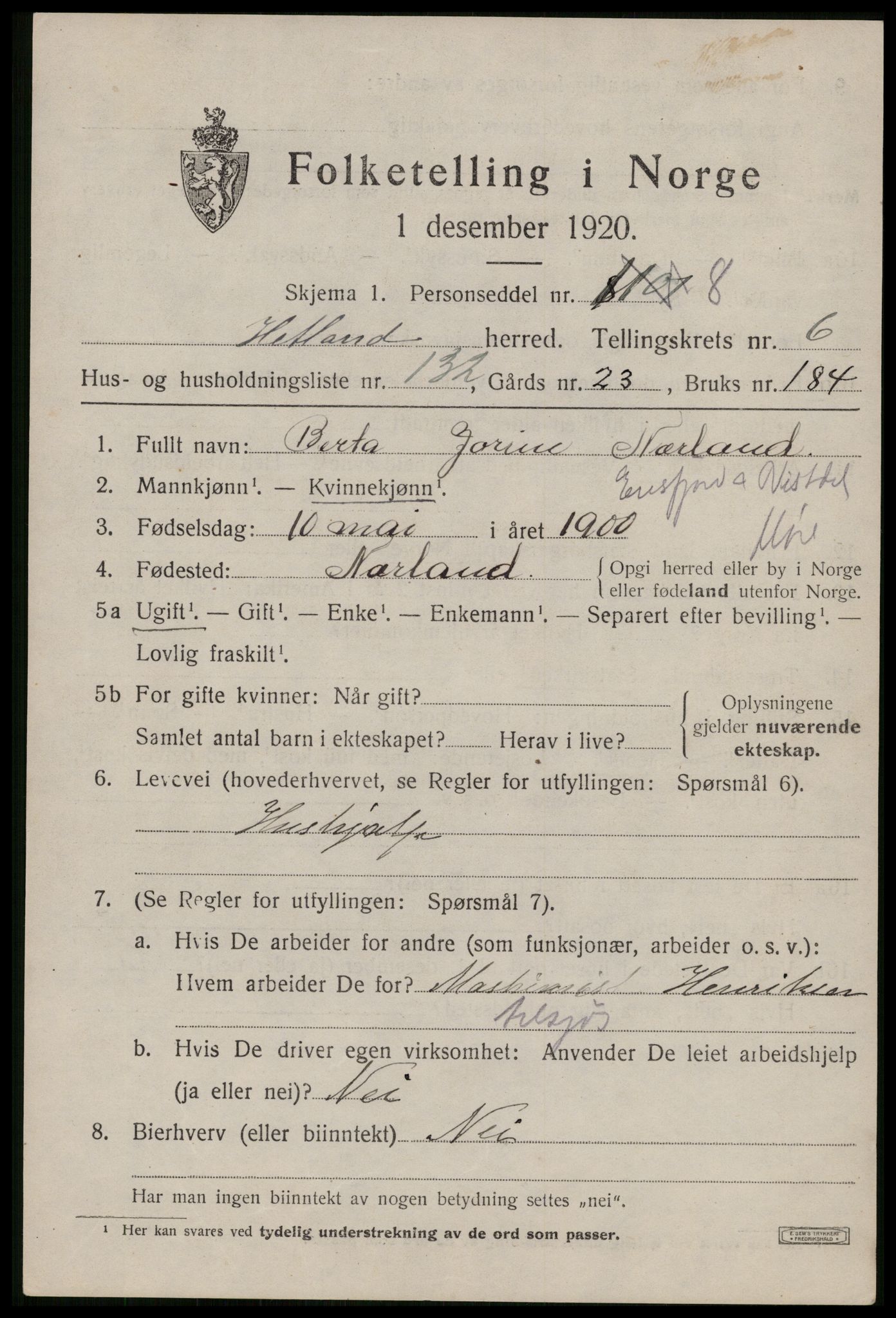 SAST, Folketelling 1920 for 1126 Hetland herred, 1920, s. 11655