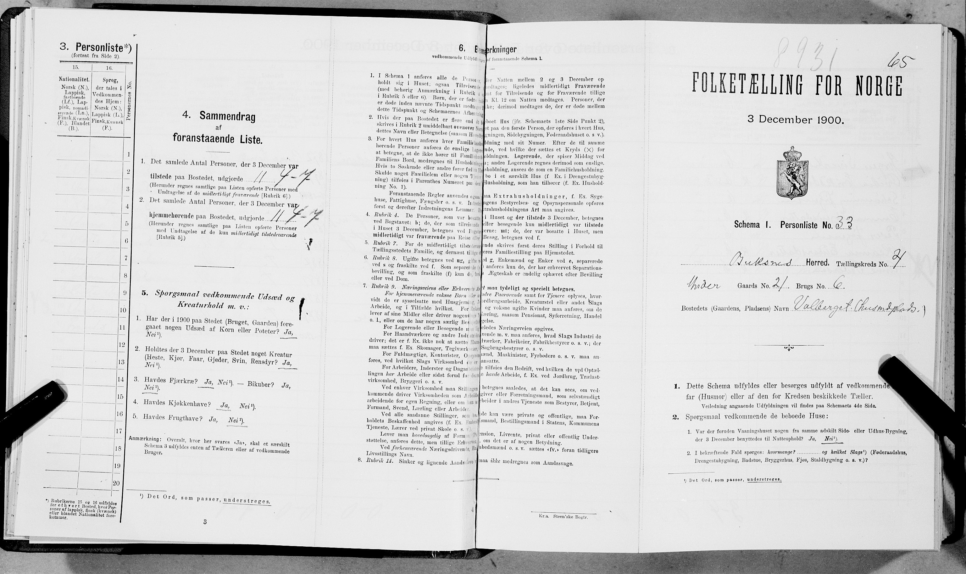 SAT, Folketelling 1900 for 1860 Buksnes herred, 1900, s. 532