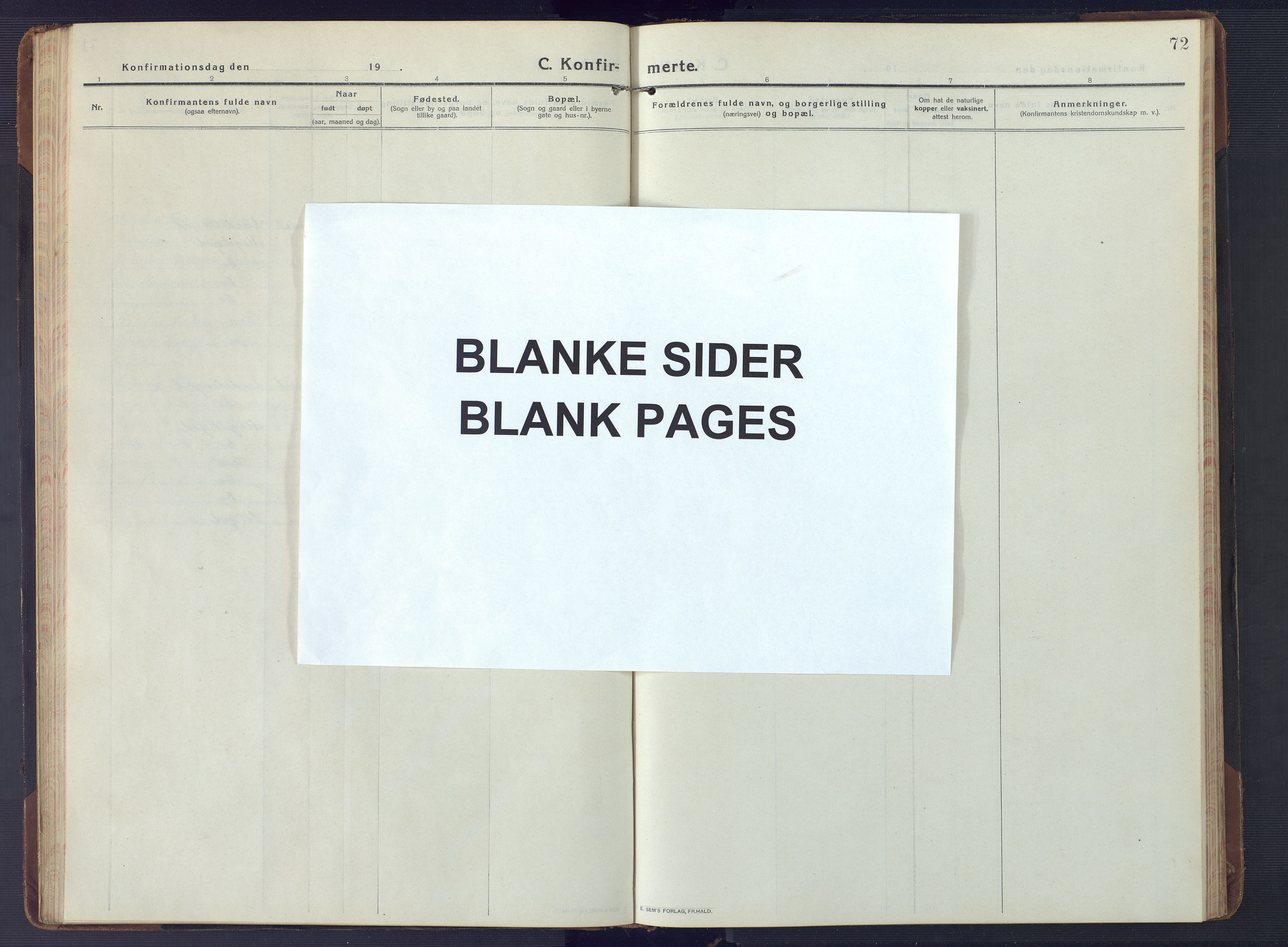 Austre Moland sokneprestkontor, SAK/1111-0001/F/Fb/Fbb/L0004: Klokkerbok nr. B 4, 1914-1929, s. 72