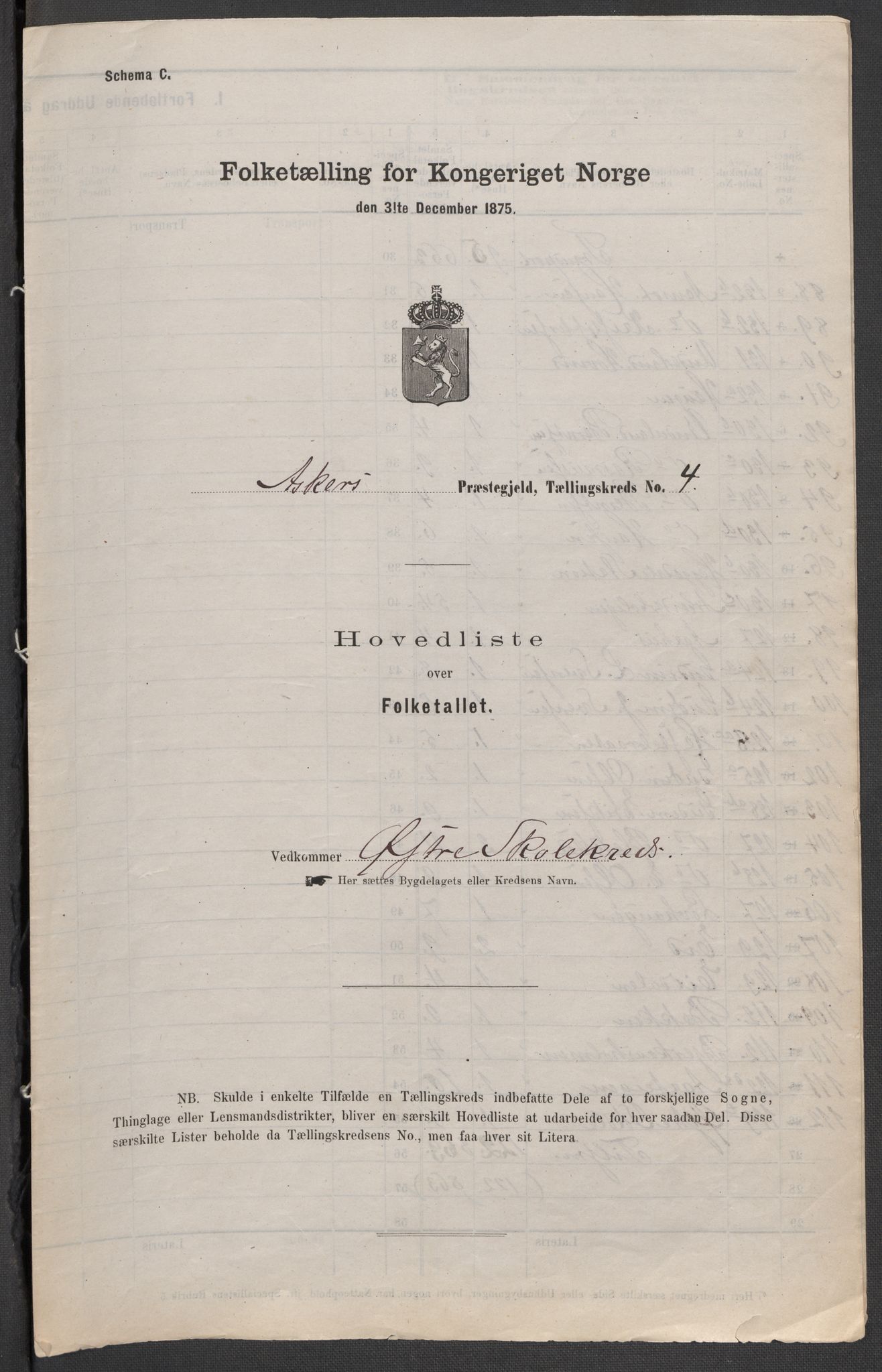 RA, Folketelling 1875 for 0220P Asker prestegjeld, 1875, s. 19