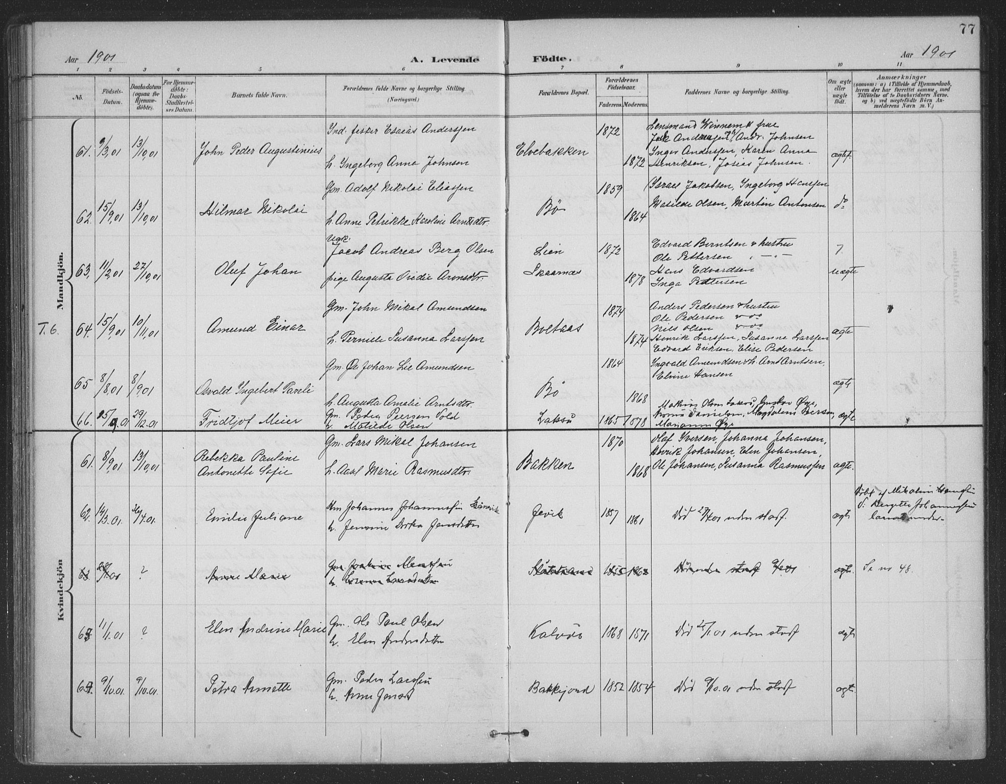 Ministerialprotokoller, klokkerbøker og fødselsregistre - Nordland, AV/SAT-A-1459/863/L0899: Ministerialbok nr. 863A11, 1897-1906, s. 77